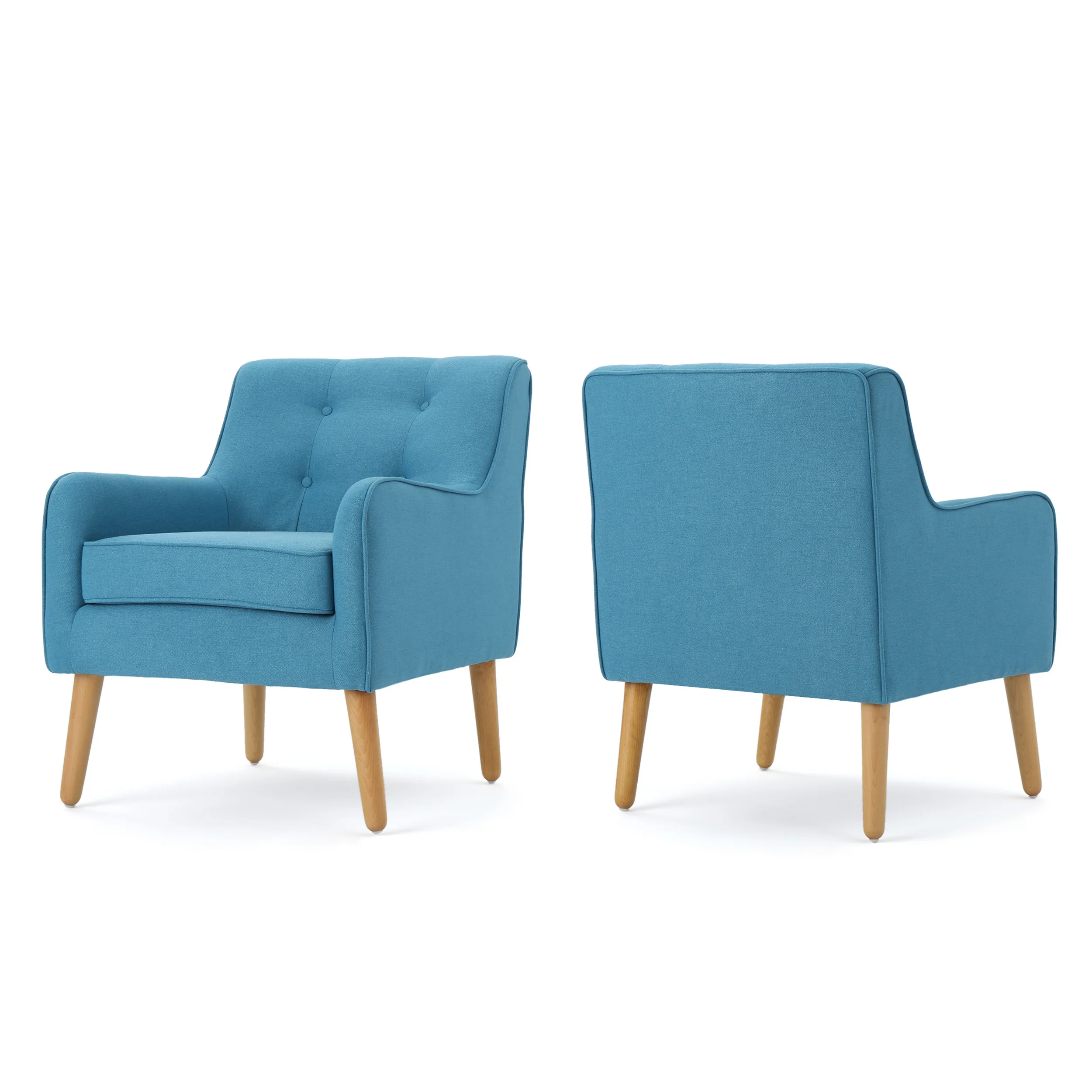 Fontinella Mid Century Tufted Back Fabric Arm Chair - furnishings