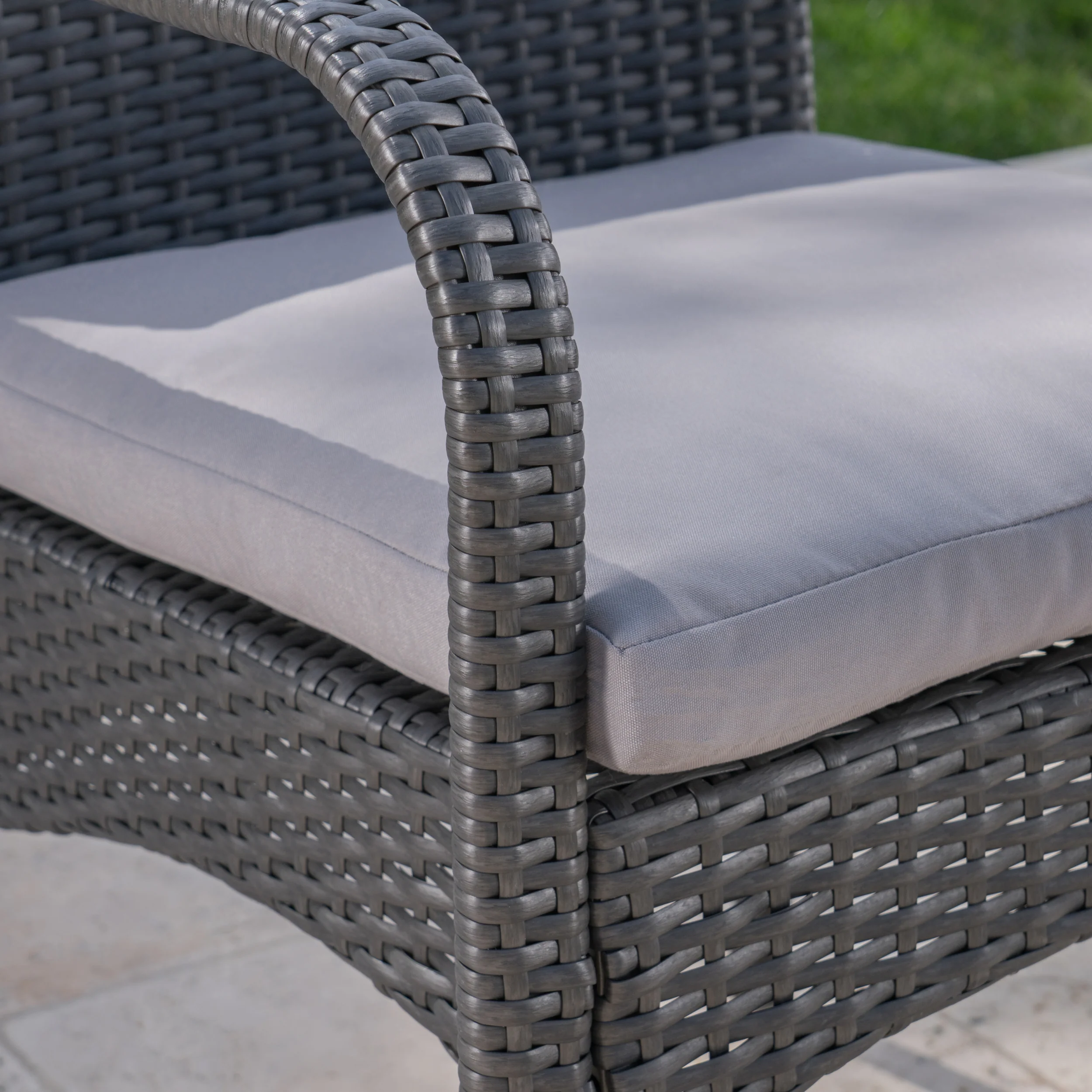 Jasmine Outdoor 7 Piece Wicker Hexagon Dining Set with Water Resistant Chairs - furnishings