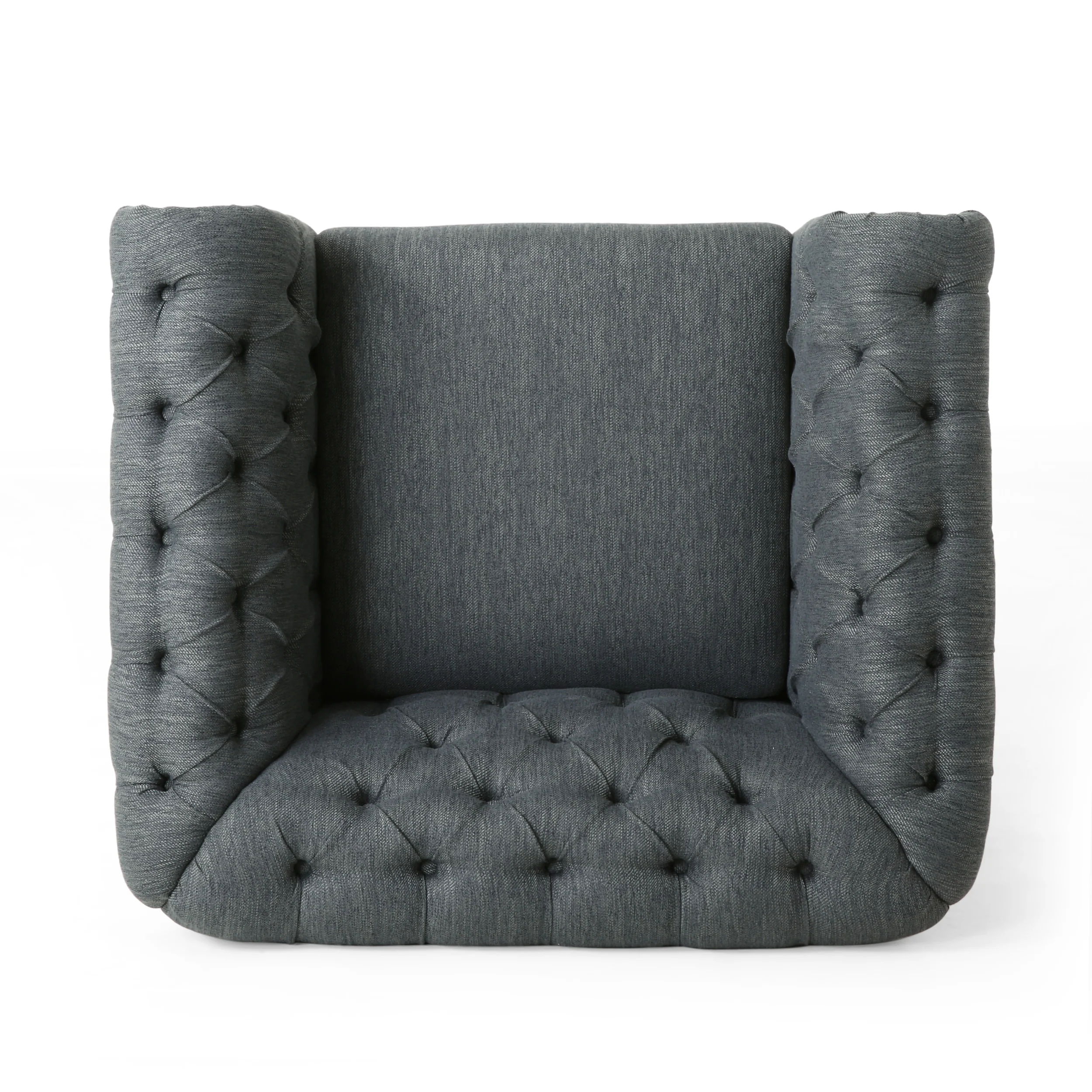 Batavia Chesterfield Tufted Fabric Club Chair with Nailhead Trim - furnishings