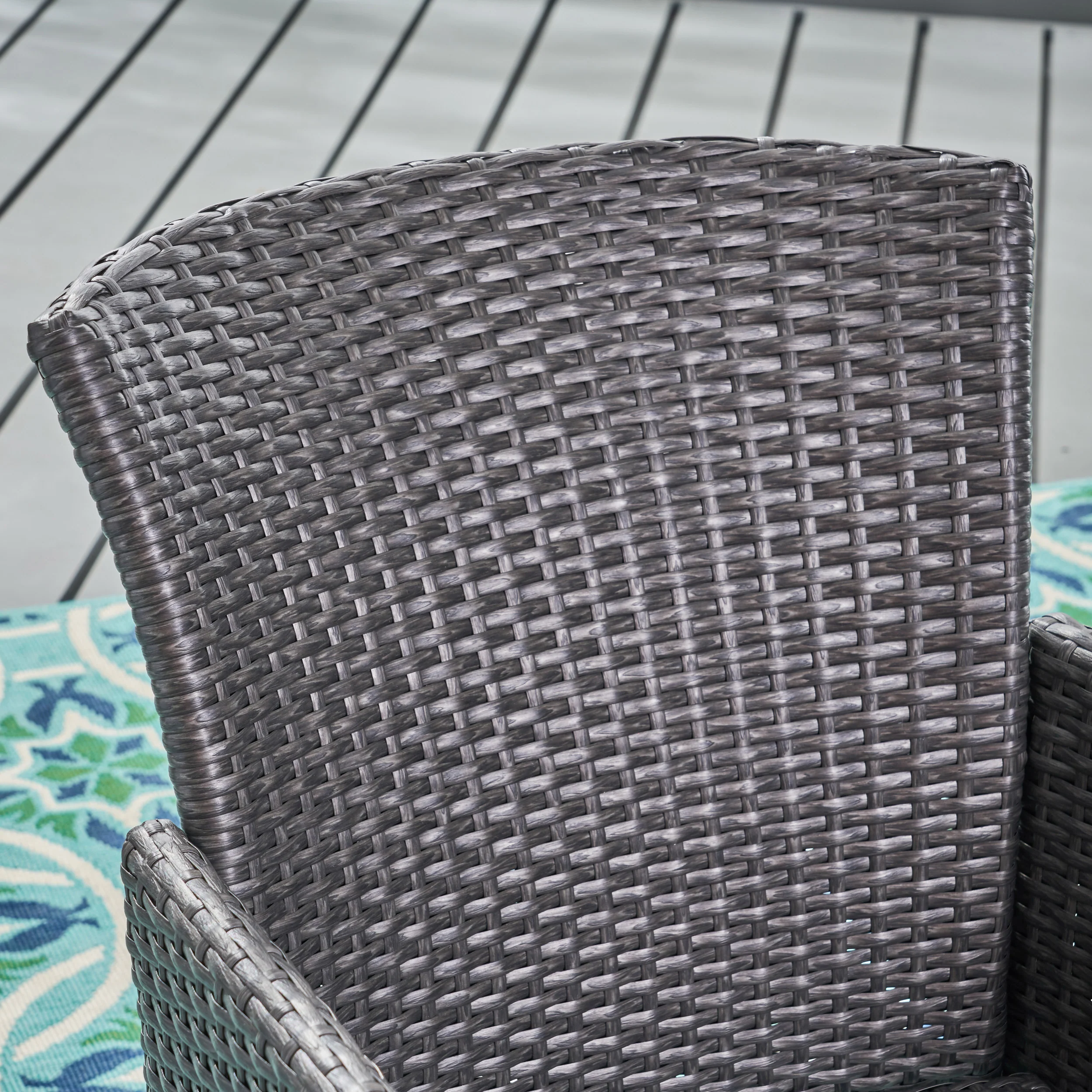 Healy Outdoor 7 Piece Wicker Dining Set, Grey - furnishings
