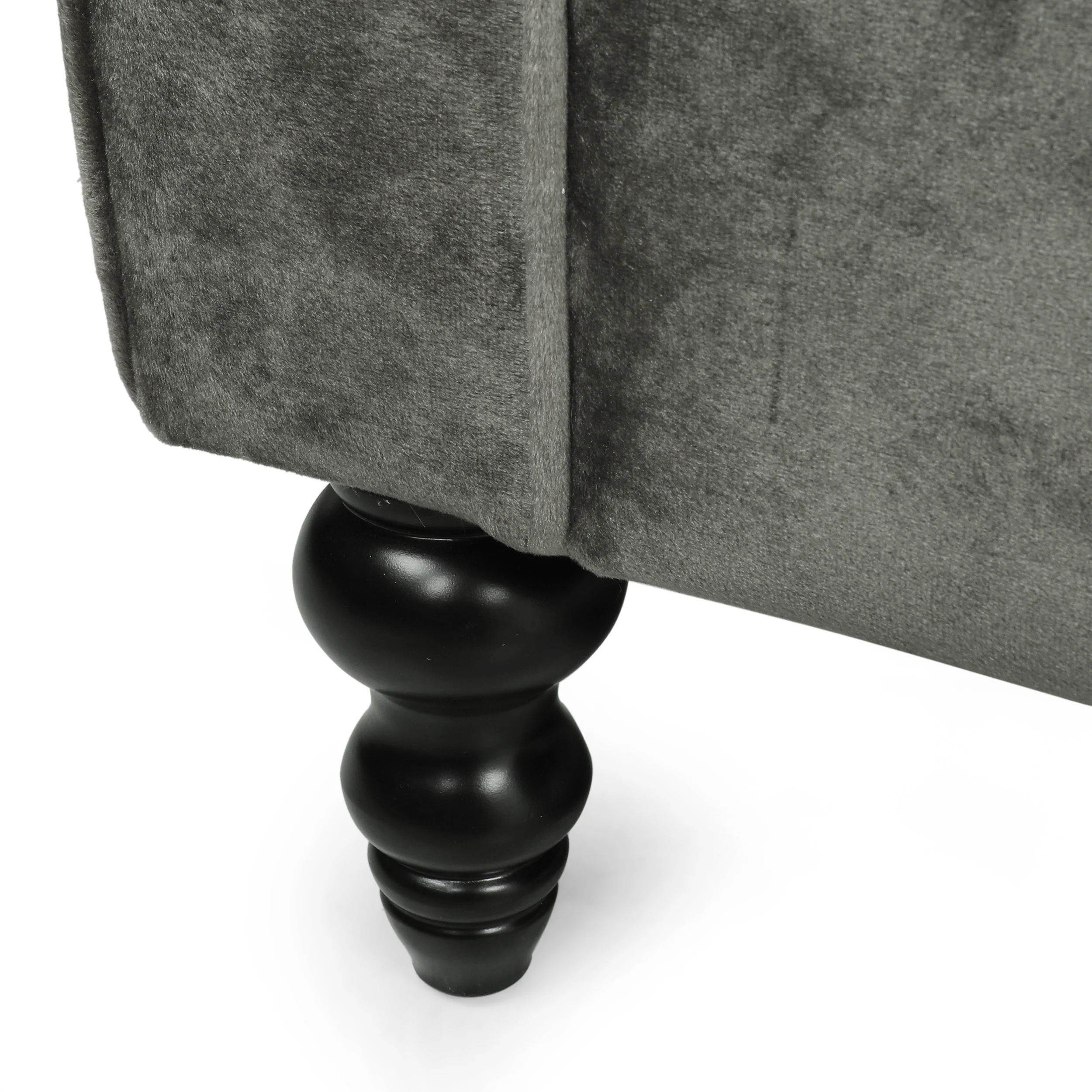 Jameer Modern Glam Tufted Velvet 3 Seater Sofa - furnishings