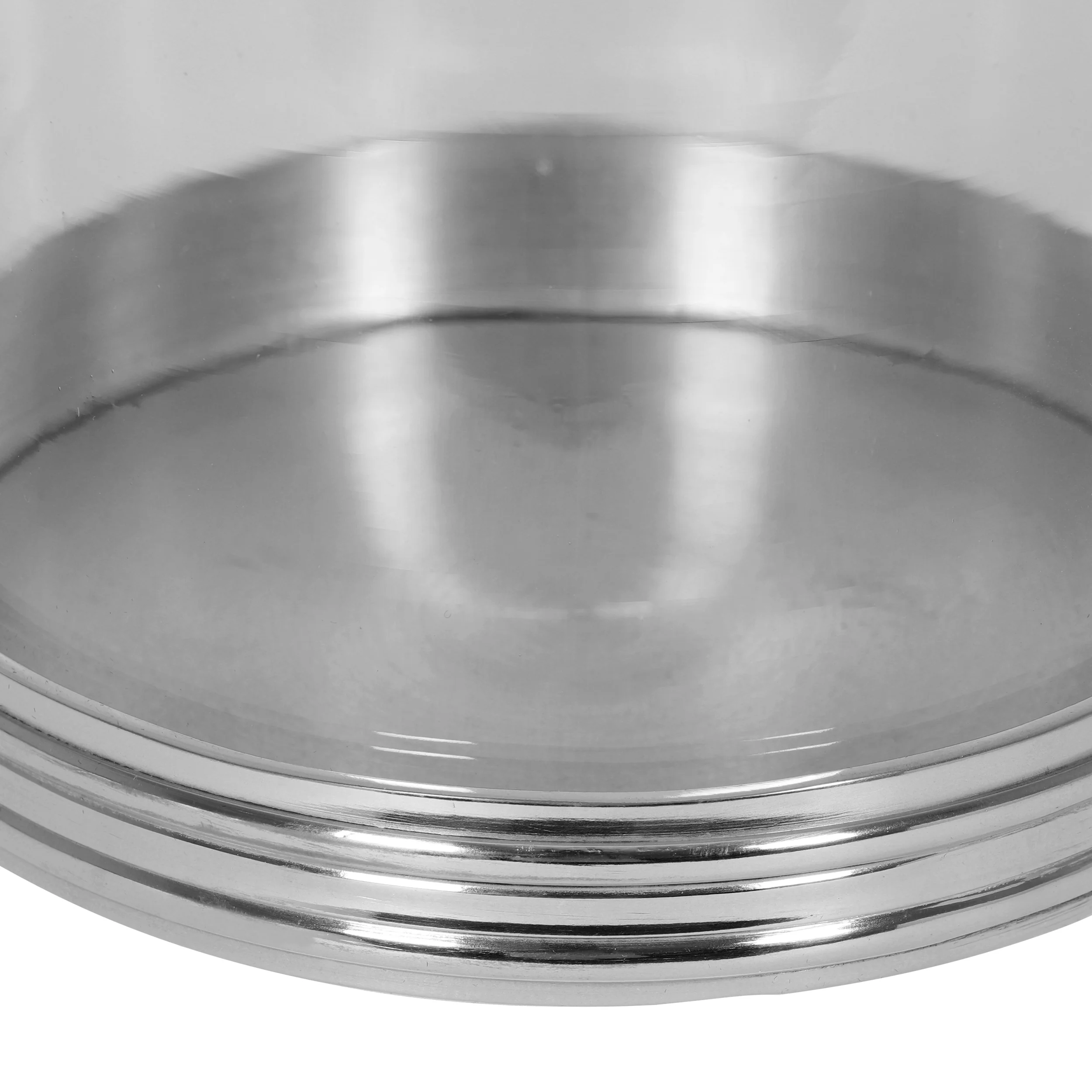 Crecent Handmade Aluminum Hurricane Candle Holder, Silver - furnishings