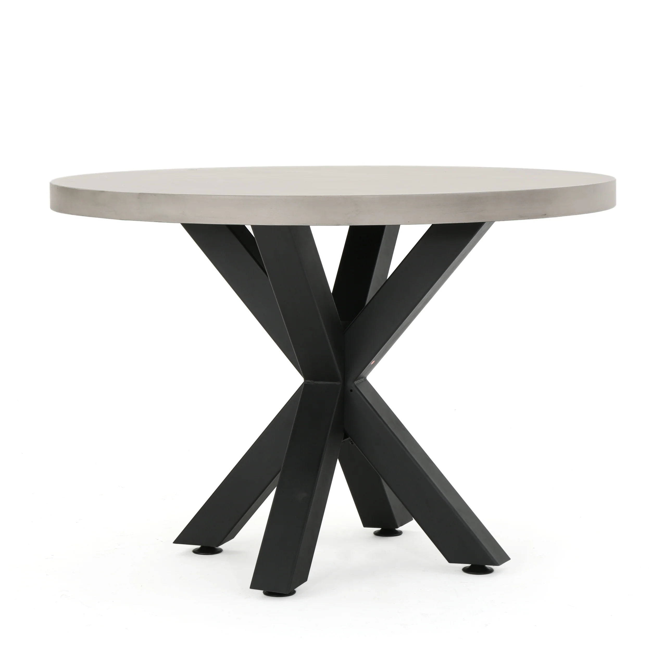 Caprice Modern Lightweight Concrete Circular Dining Table with Cross Base - furnishings