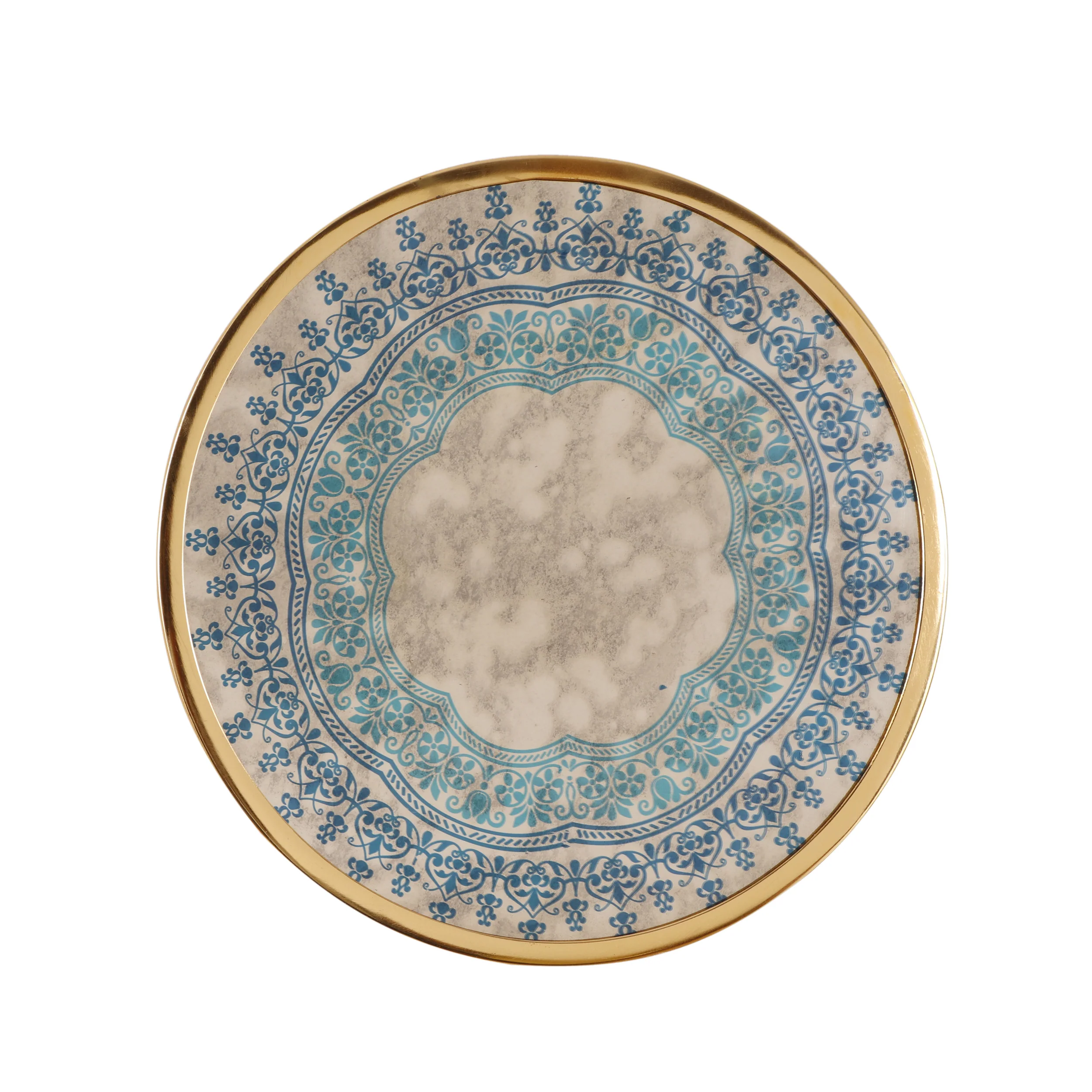Marian Oriental Round Tempered Glass Wall Accessory - furnishings