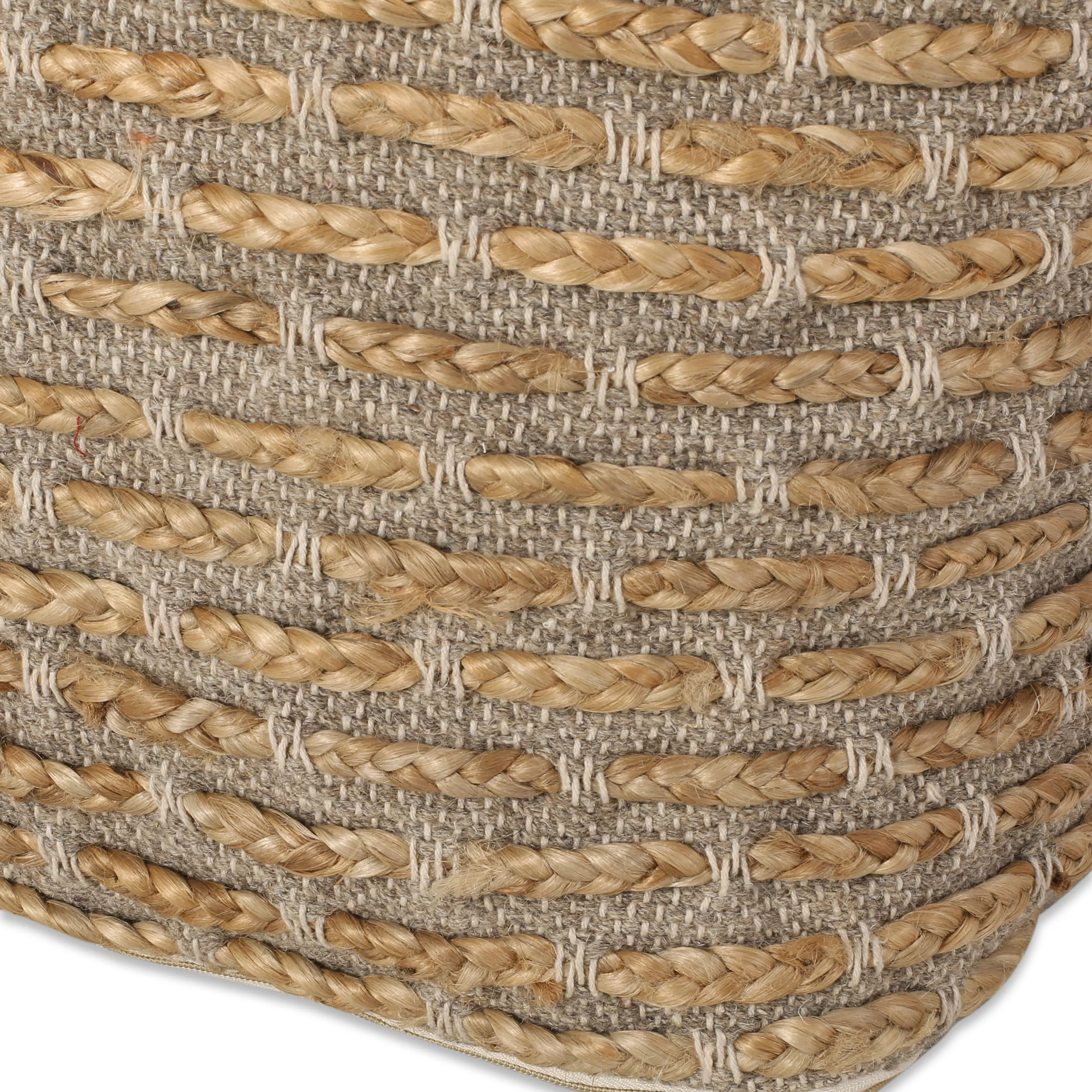 Berea Boho Handcrafted Fabric Cube Pouf, Natural - furnishings