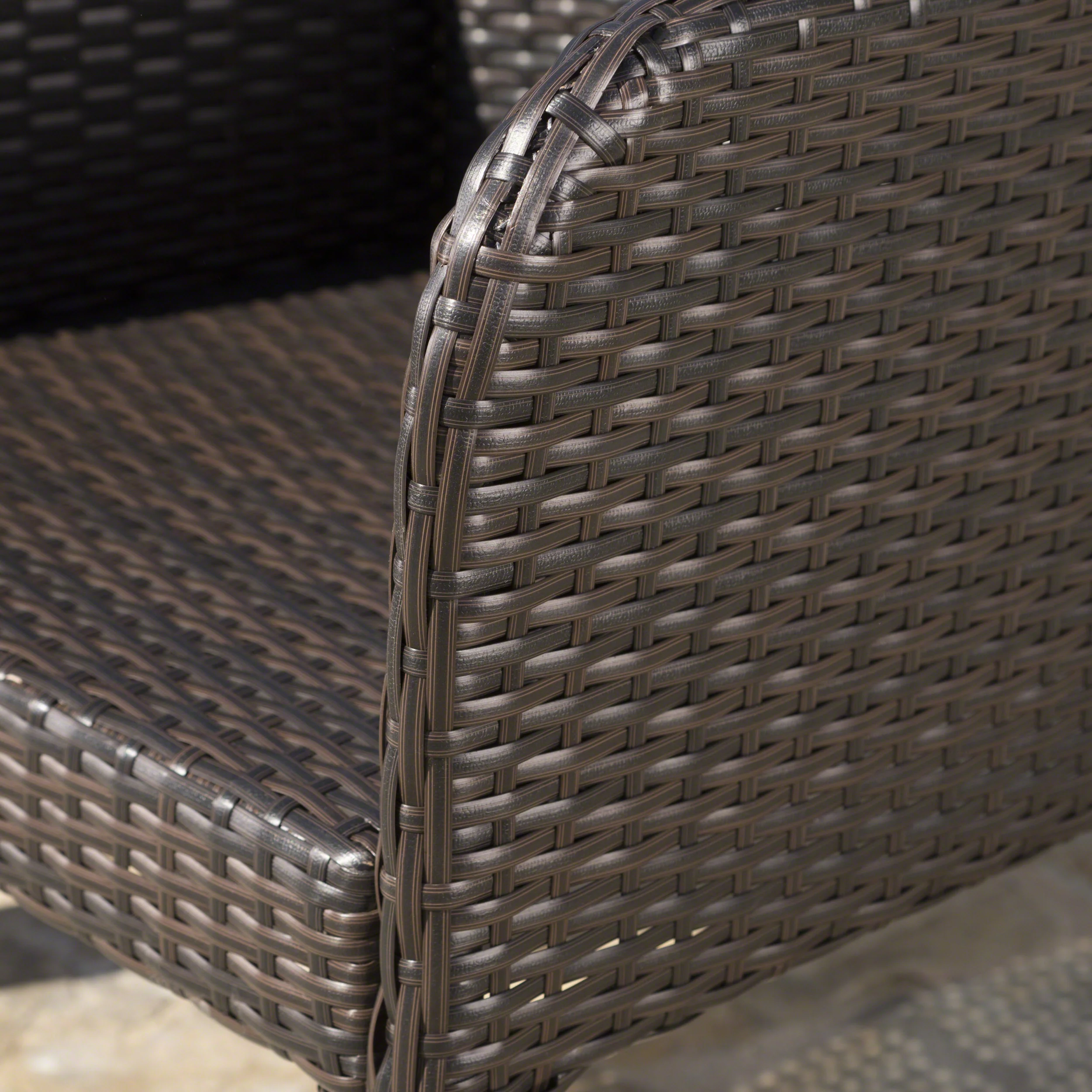 Fairchild Outdoor 7 Piece Multi-brown Wicker Oval Dining Set - furnishings
