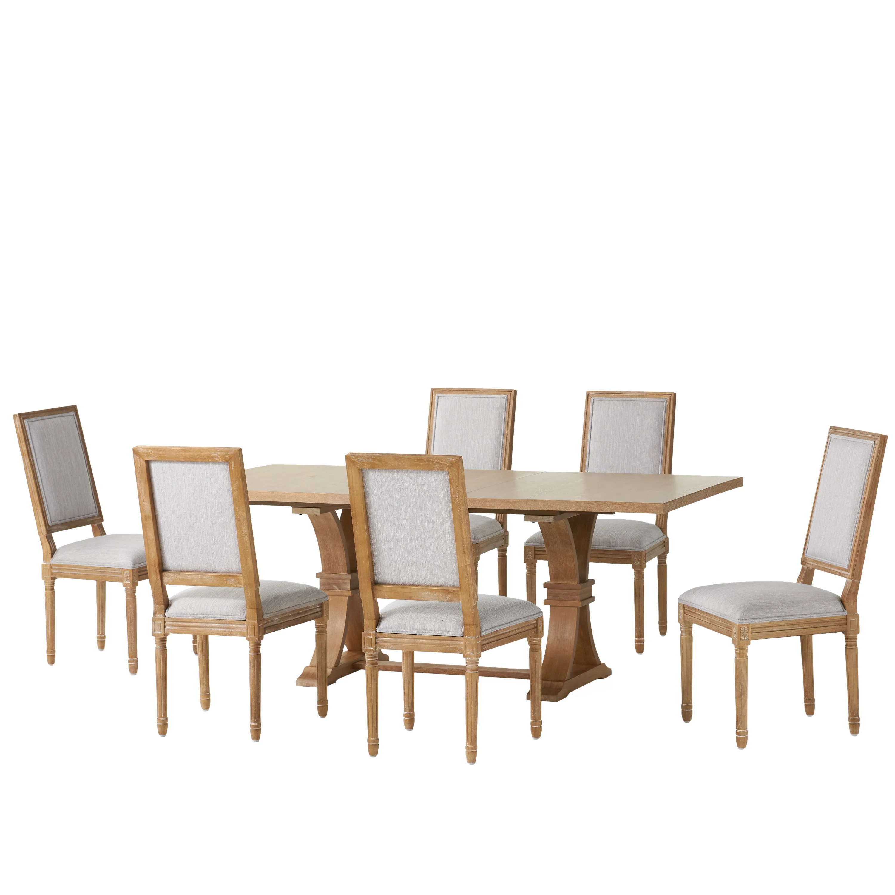 Beckstrom French Country Wood 7-Piece Expandable Dining Set - furnishings