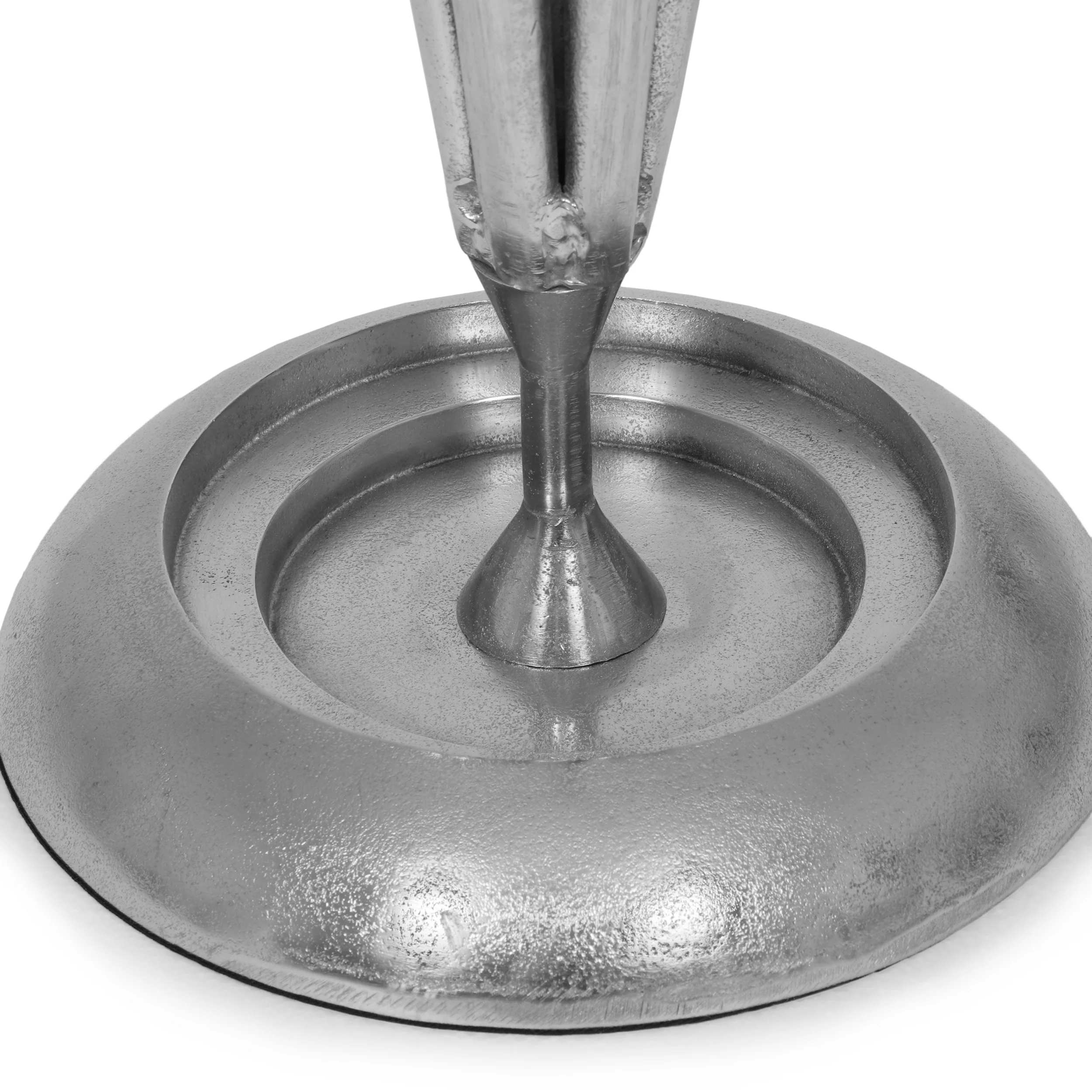 Ridgeway Handcrafted Aluminum Umbrella Stand Sculpture, Raw Nickel - furnishings