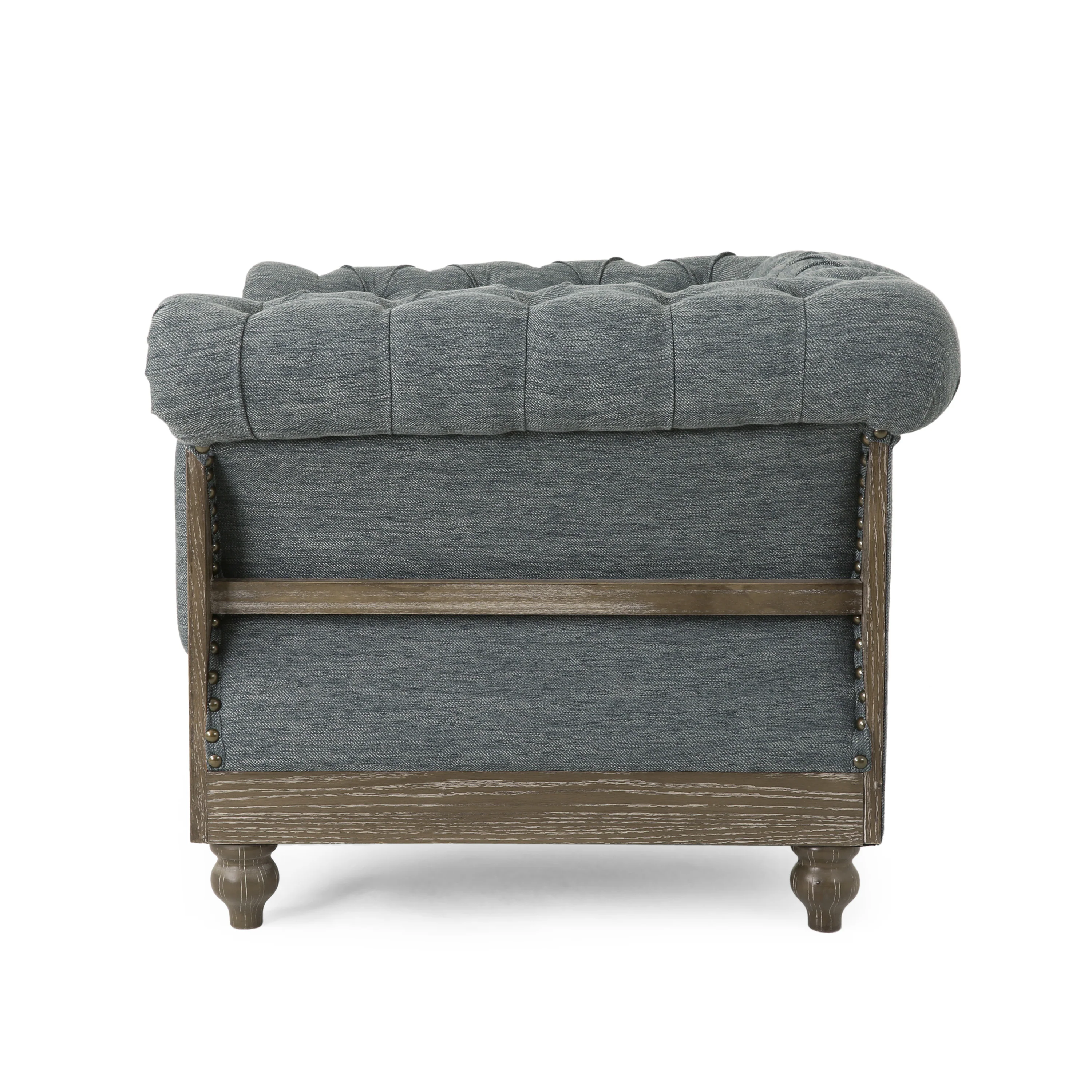 Alejandro Chesterfield Tufted Fabric Club Chair with Nailhead Trim - furnishings