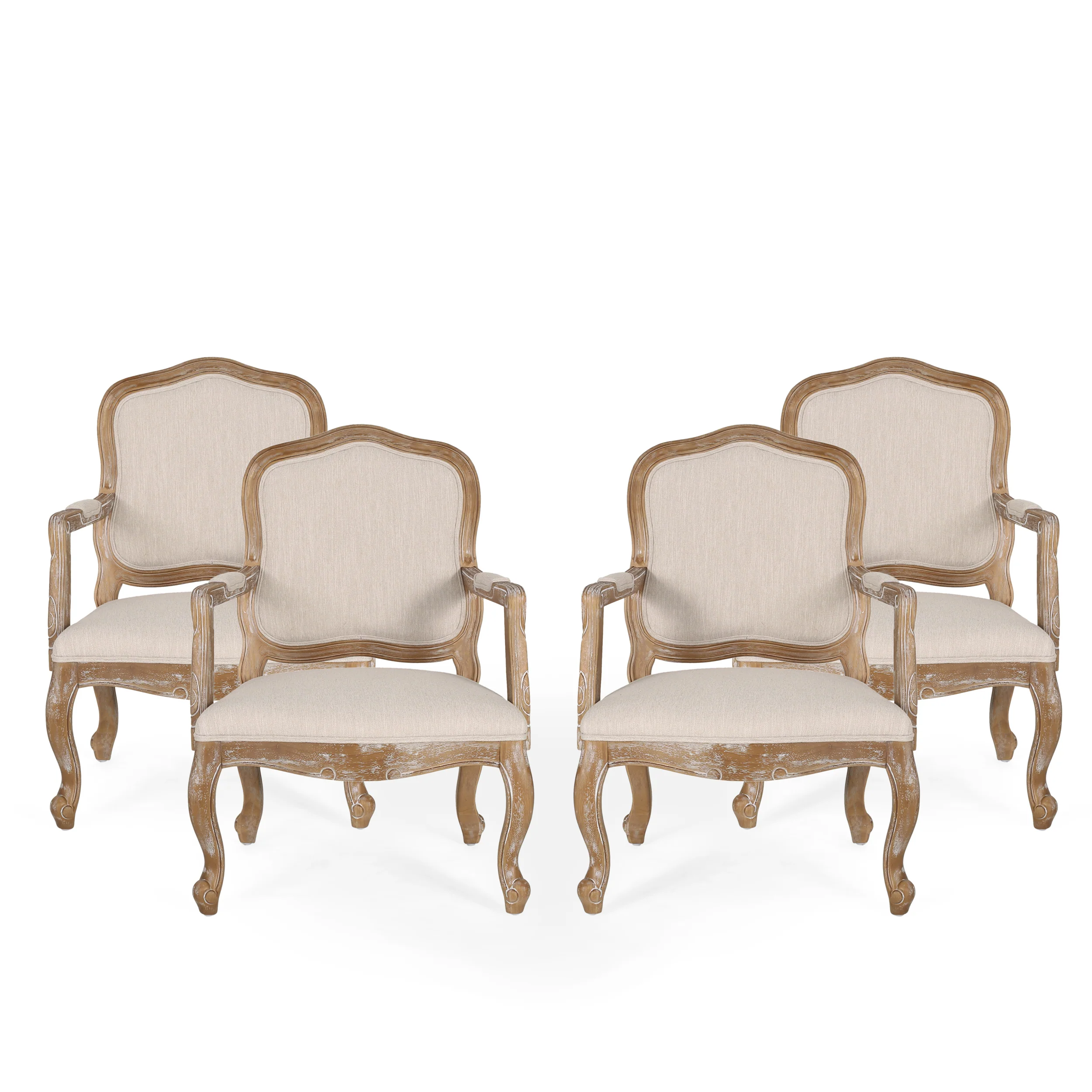 Stene French Country Wood Upholstered Dining Armchair - furnishings