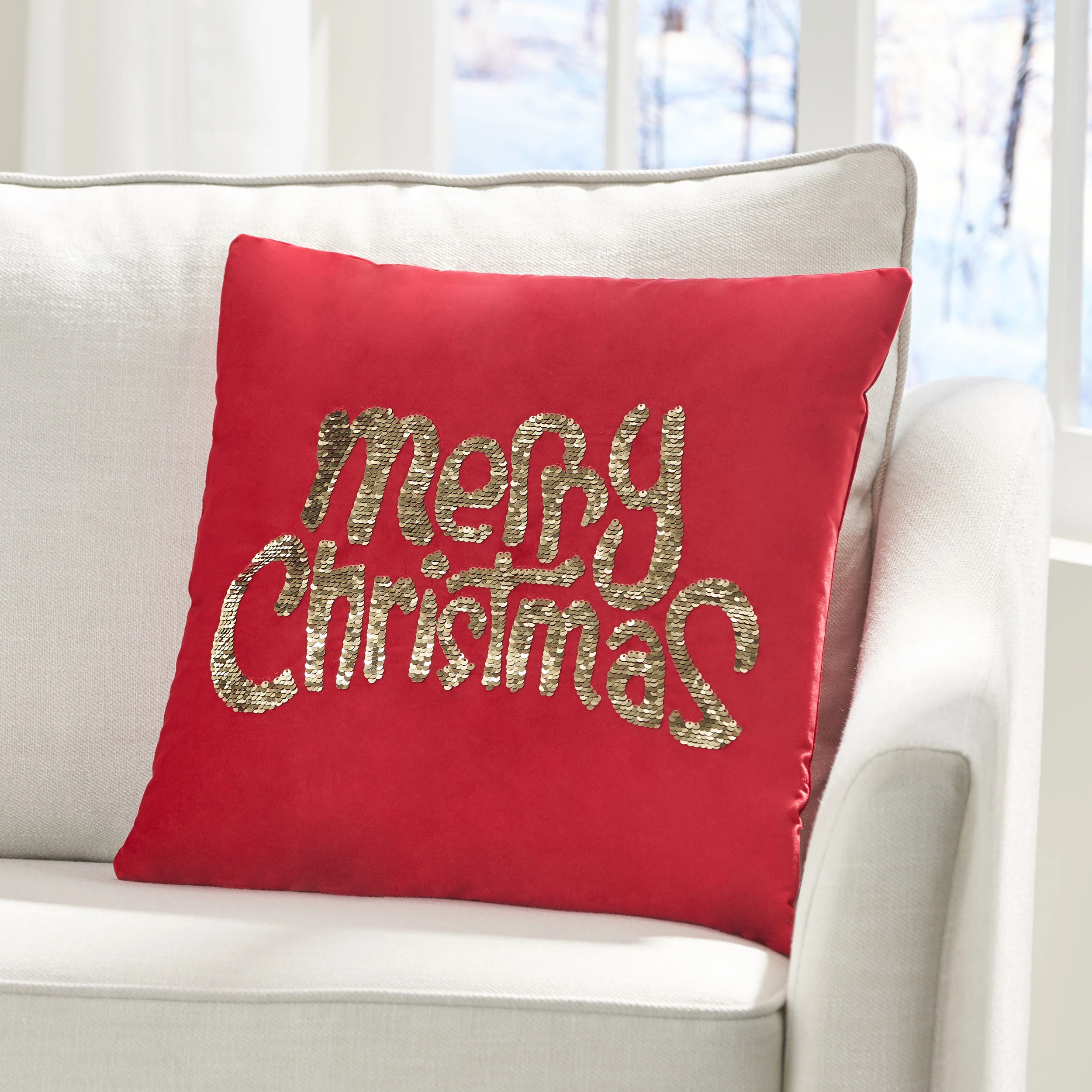Bolivar Glam Velvet Christmas Throw Pillow - furnishings