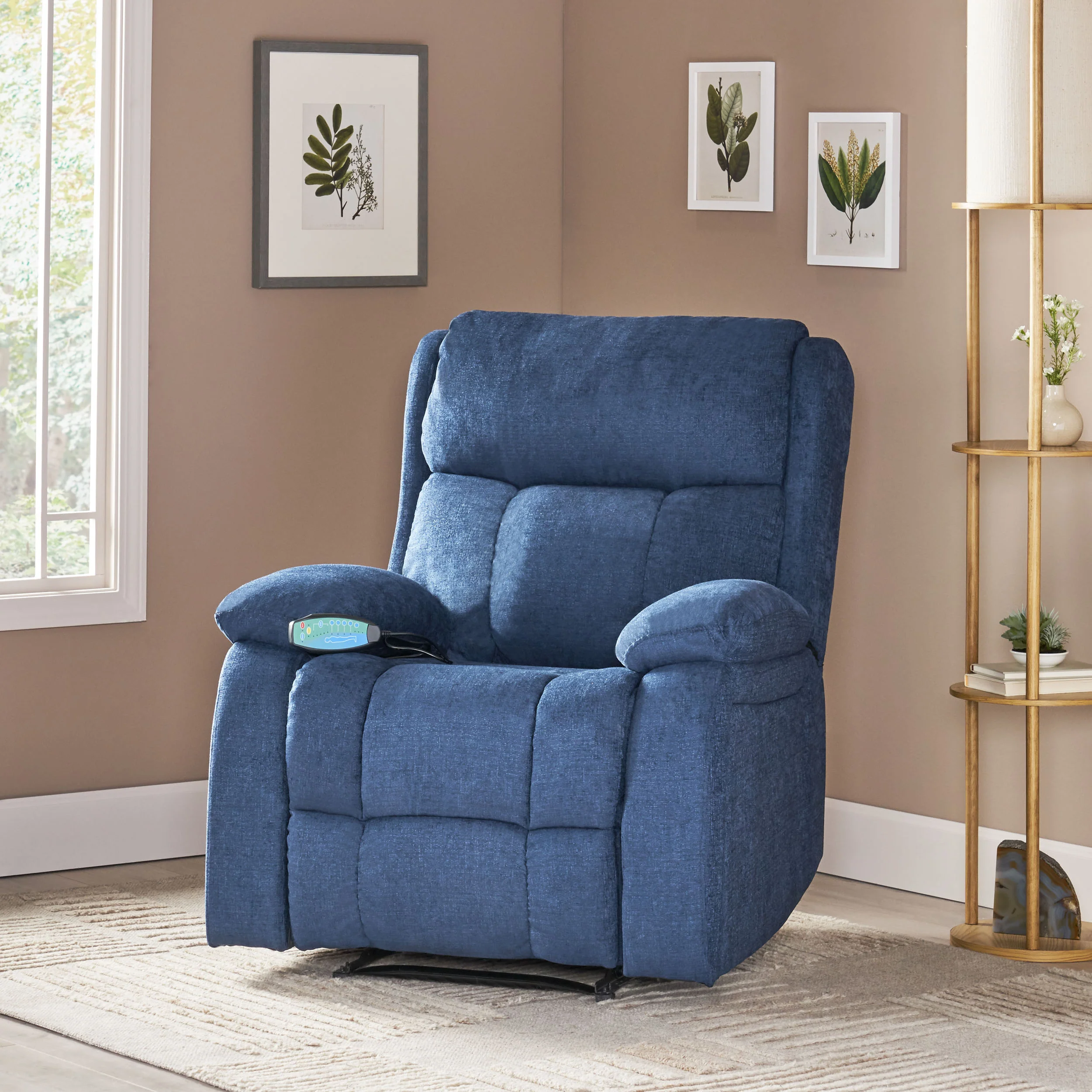 Lexie Contemporary Pillow Tufted Massage Recliner - furnishings