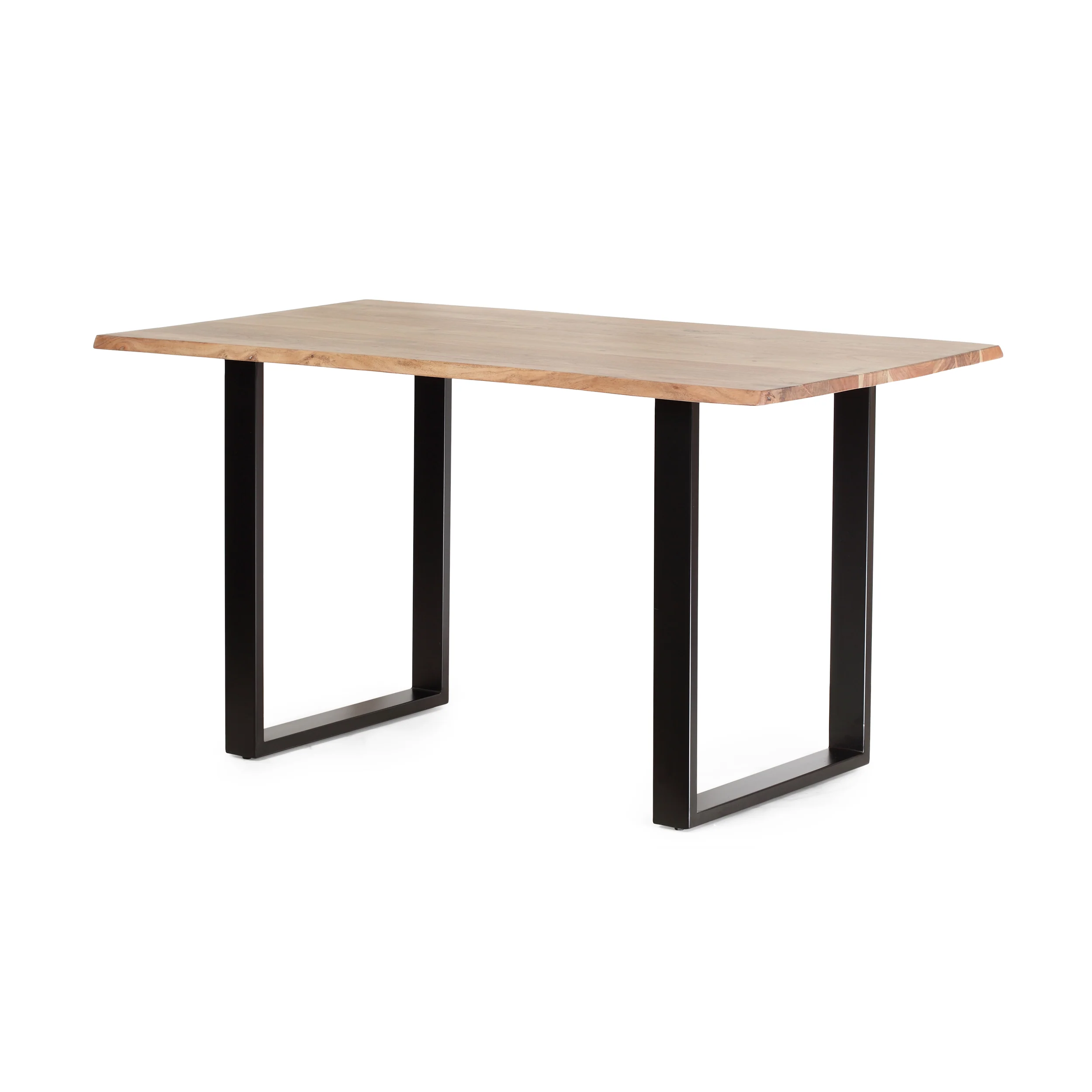 Pullen Modern Industrial Acacia Wood and Iron Dining Table, Natural and Black - furnishings
