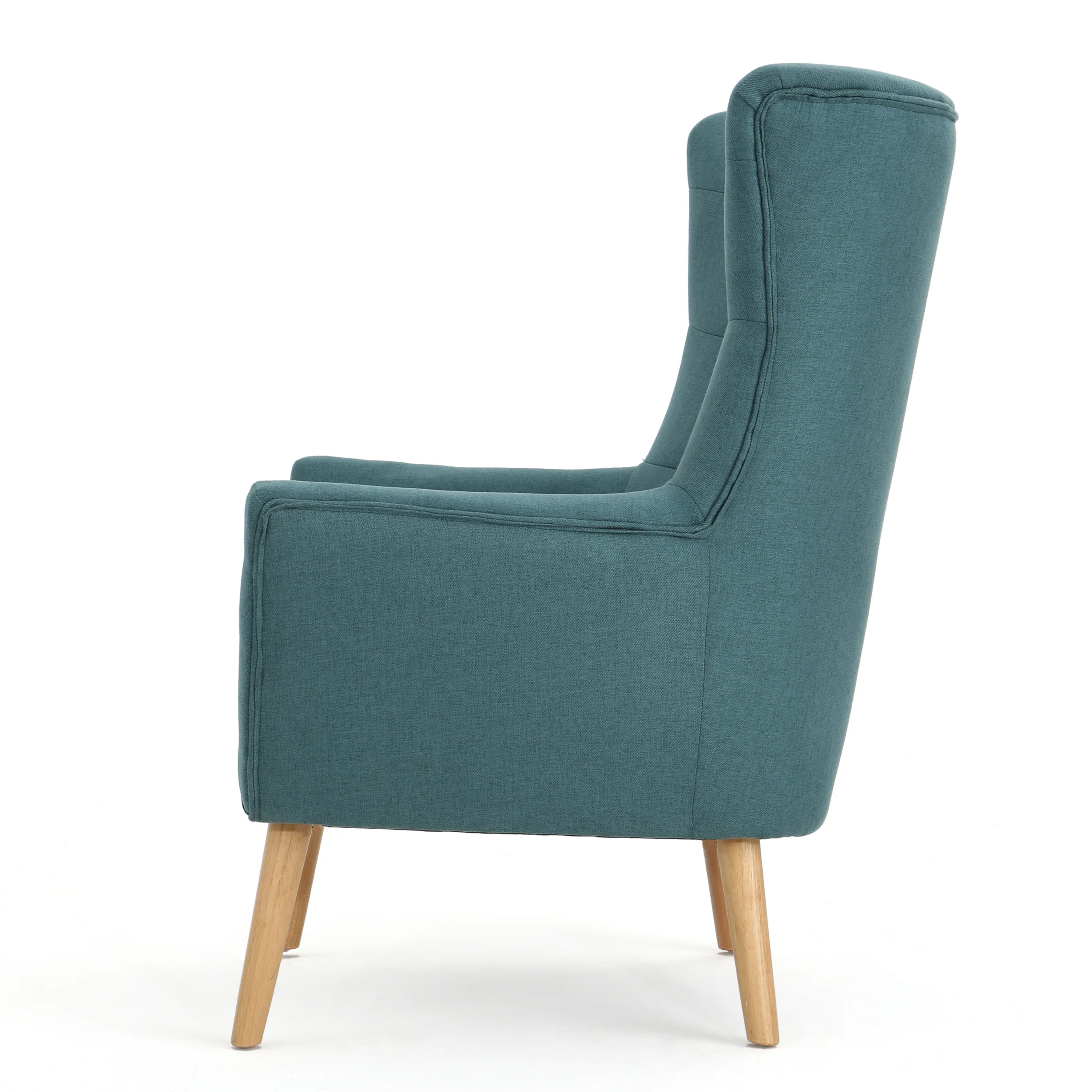Temescal Mid Century Modern Dark Teal Fabric Accent Chair - furnishings