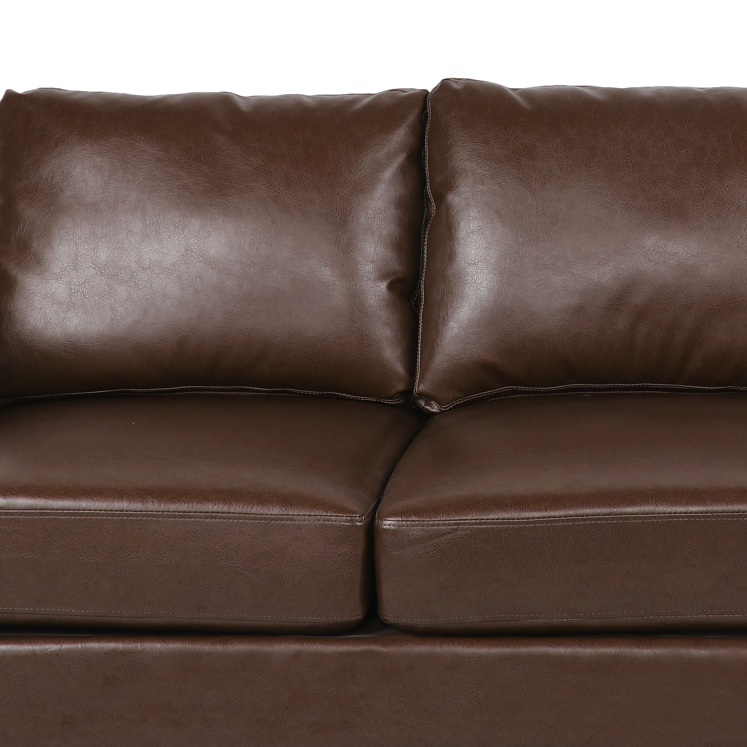 Dowd Mid Century Modern Faux Leather 3 Piece Living Room Sofa Set - furnishings