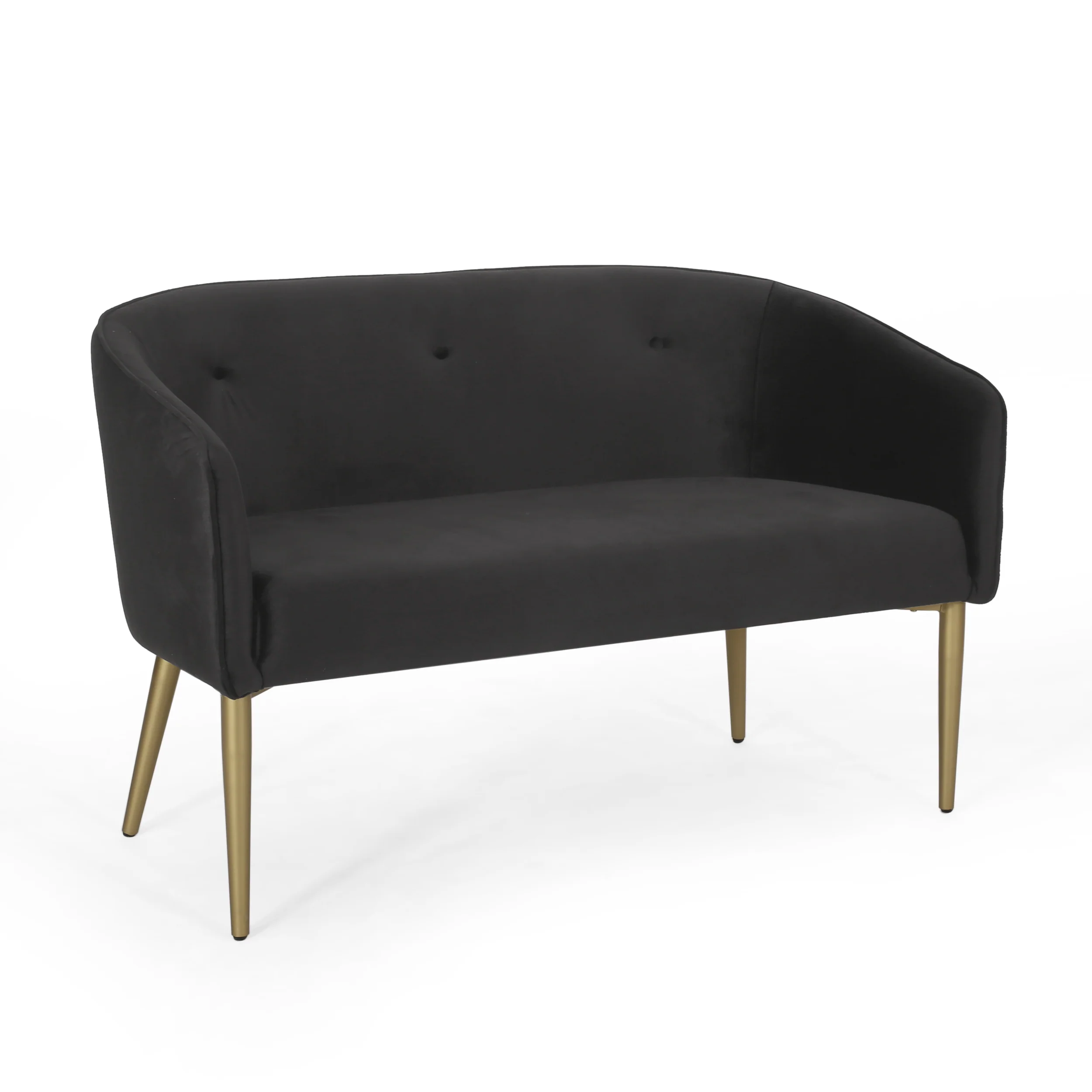 Arthur Modern Glam Tufted Velvet Loveseat - furnishings