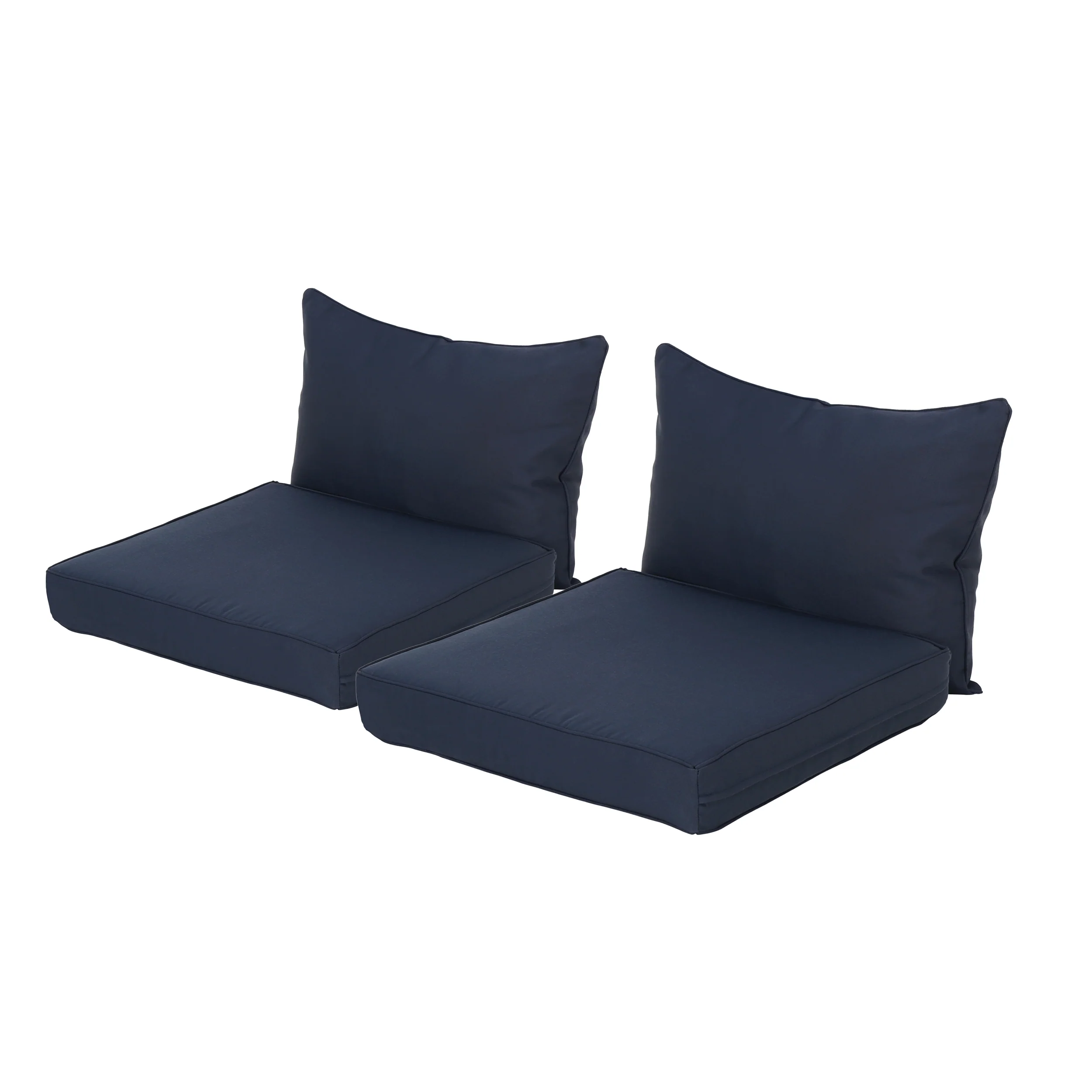 Luciella Outdoor Water Resistant Fabric Club Chair Cushions with Piping (Set of 2) - furnishings