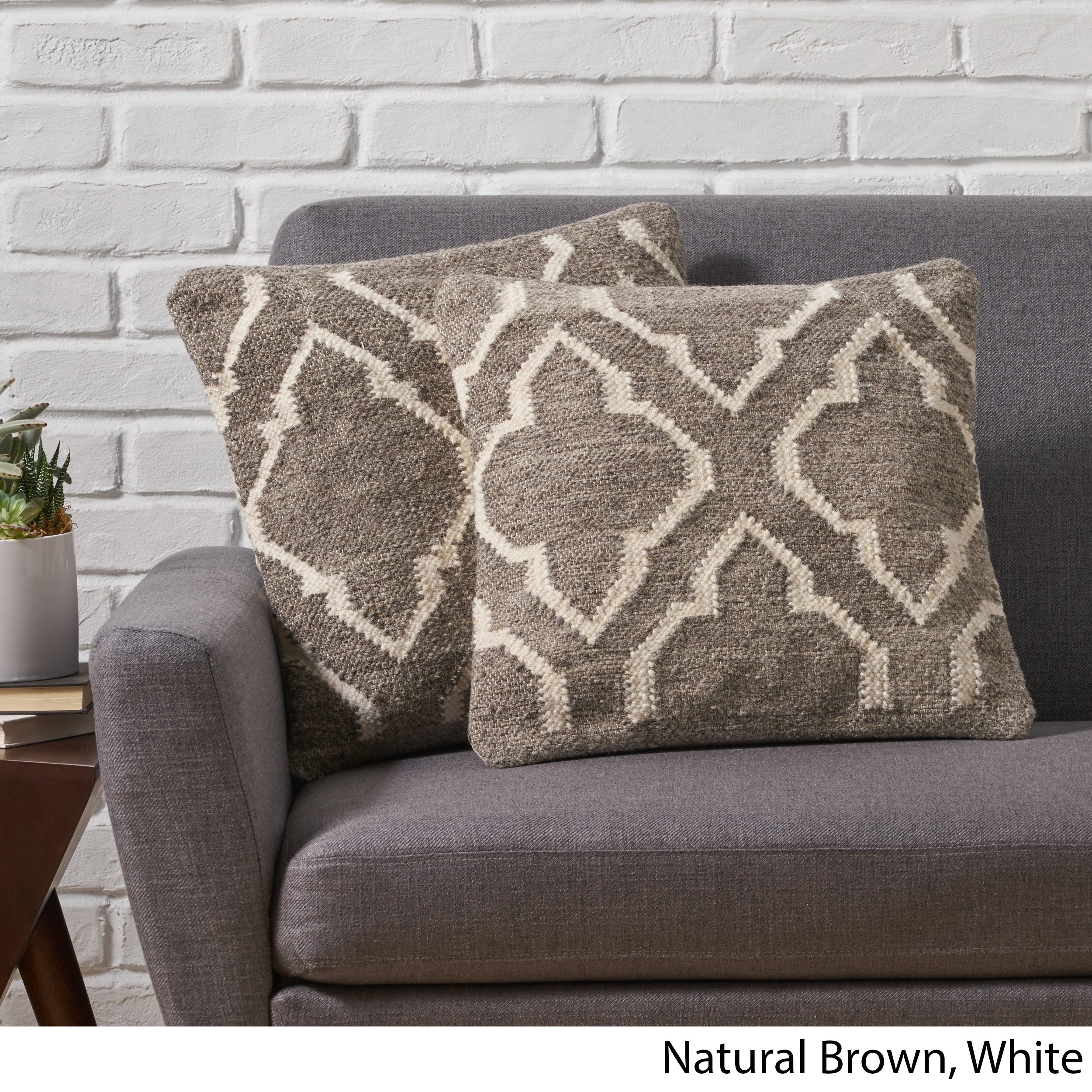Basma Boho Wool Throw Pillow (Set of 2) - furnishings