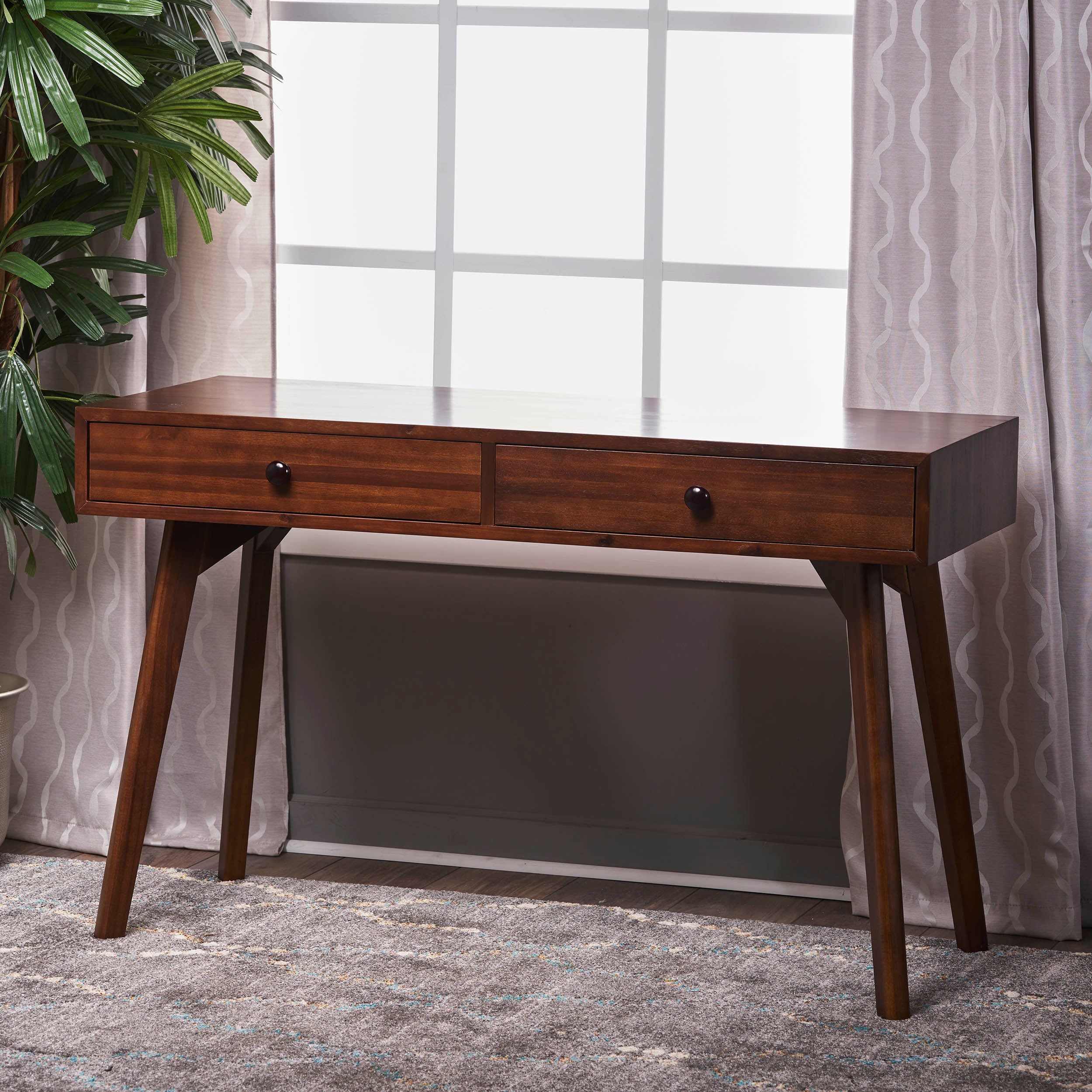 Jushwo Walnut Finished Acacia Wood Console Table - furnishings