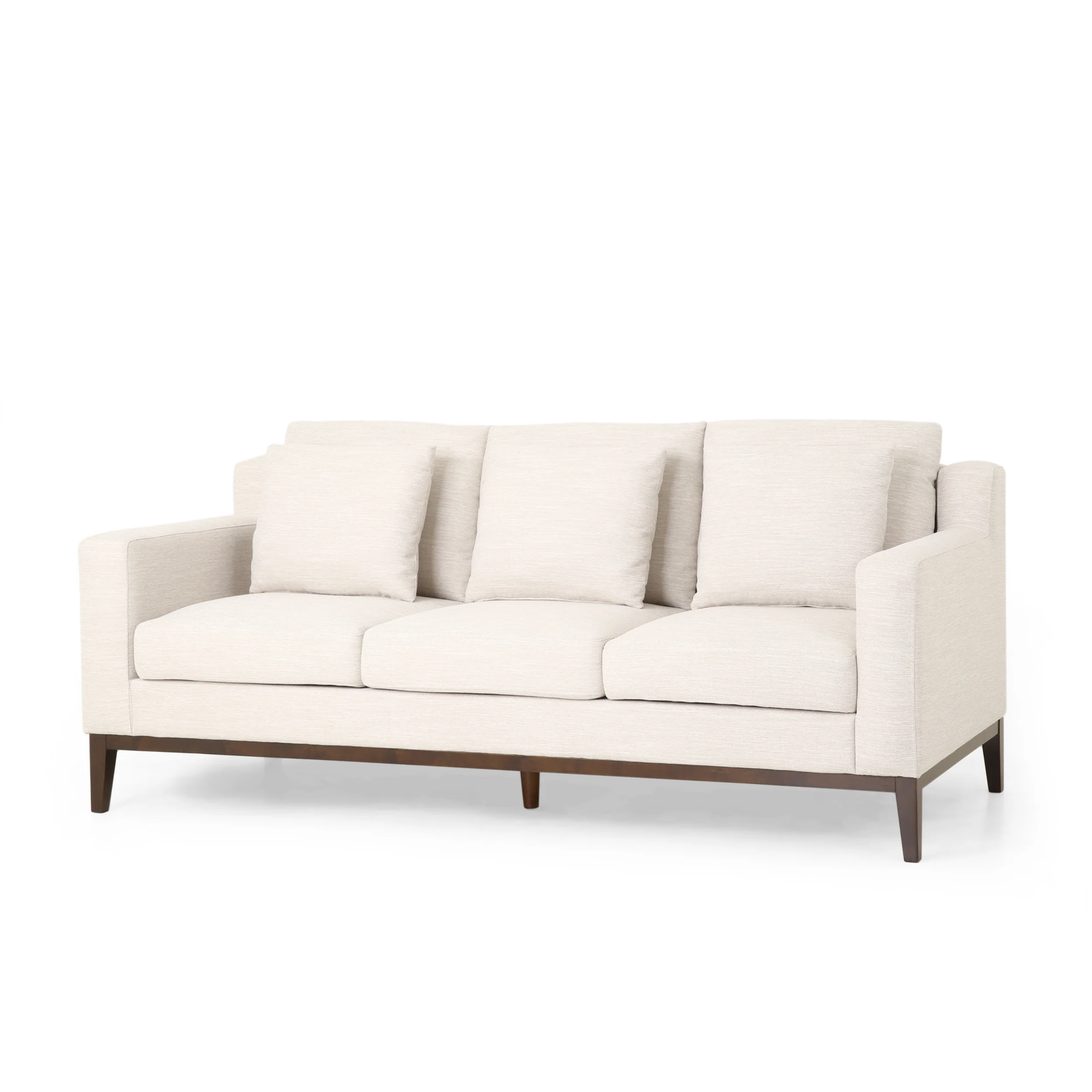Noxon Contemporary Fabric 3 Seater Sofa with Accent Pillows - furnishings