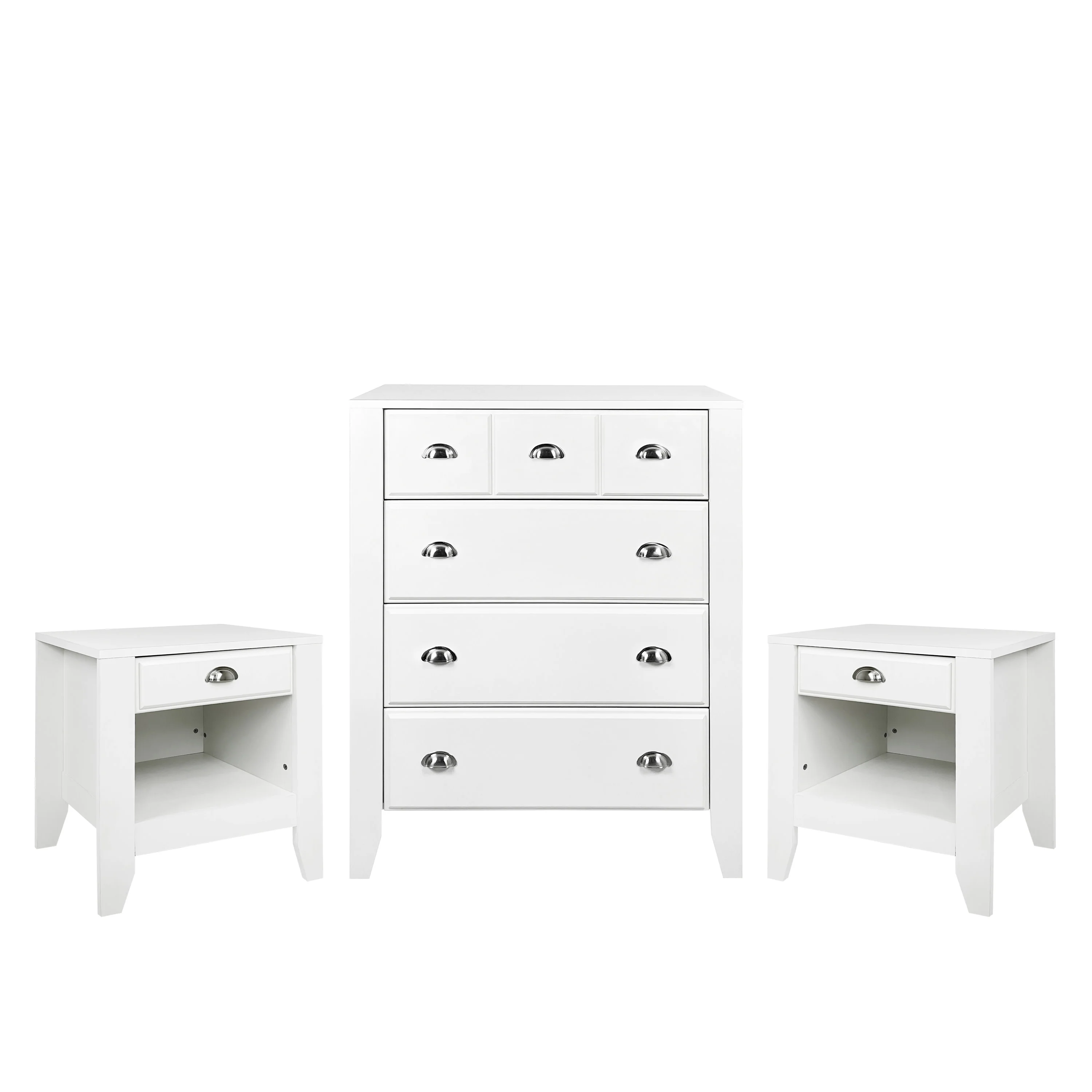 Cleary Contemporary Faux Wood 3 Piece Dresser and Nightstand Bedroom Set - furnishings