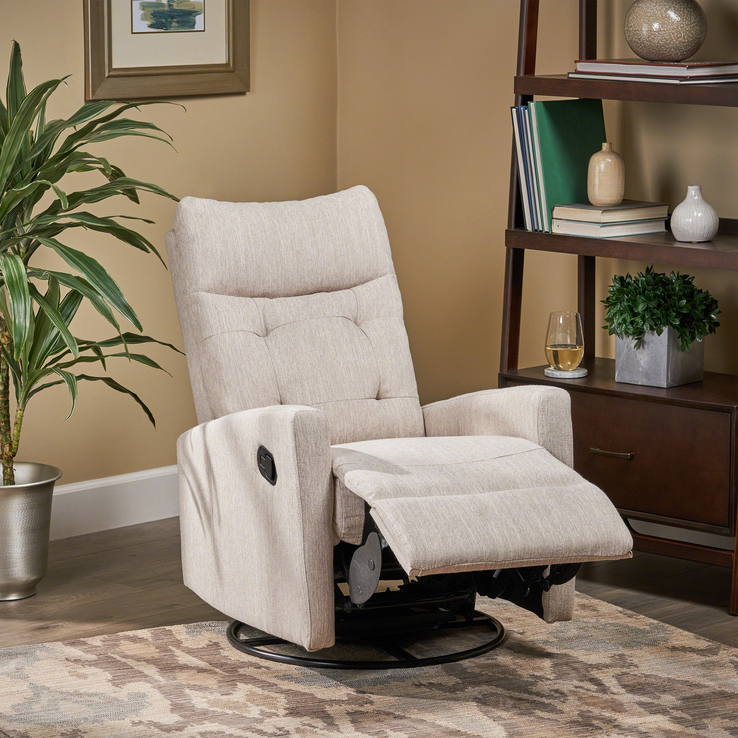 Ishtar Contemporary Glider Swivel Push Back Nursery Recliner - furnishings