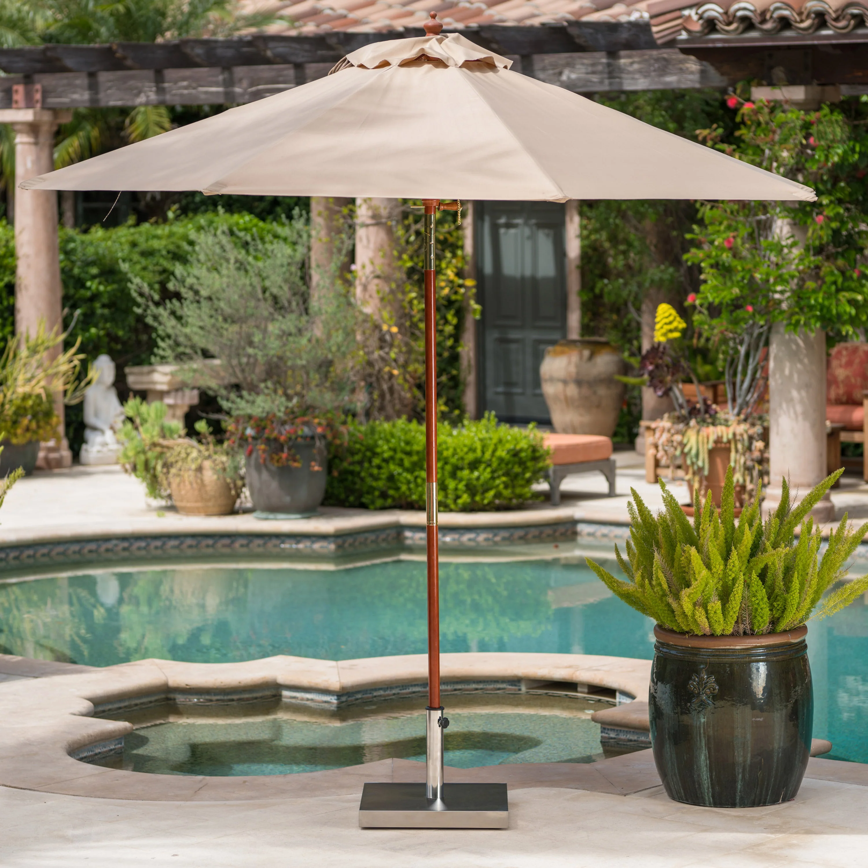 Norcross 66lbs Stainless Steel Square Umbrella Base - furnishings