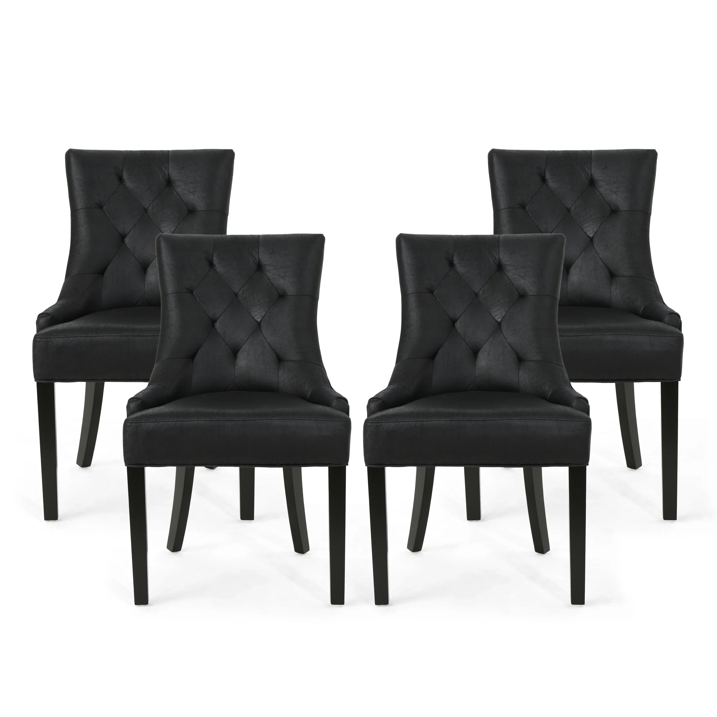 Stacy Hourglass Microfiber Dining Chairs (Set of 4) - furnishings
