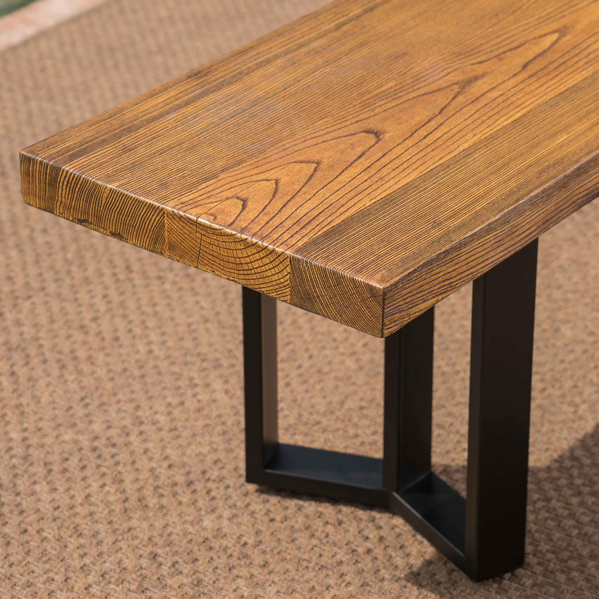 Santa Rosa Outdoor Finish Light Weight Concrete Dining Bench - furnishings