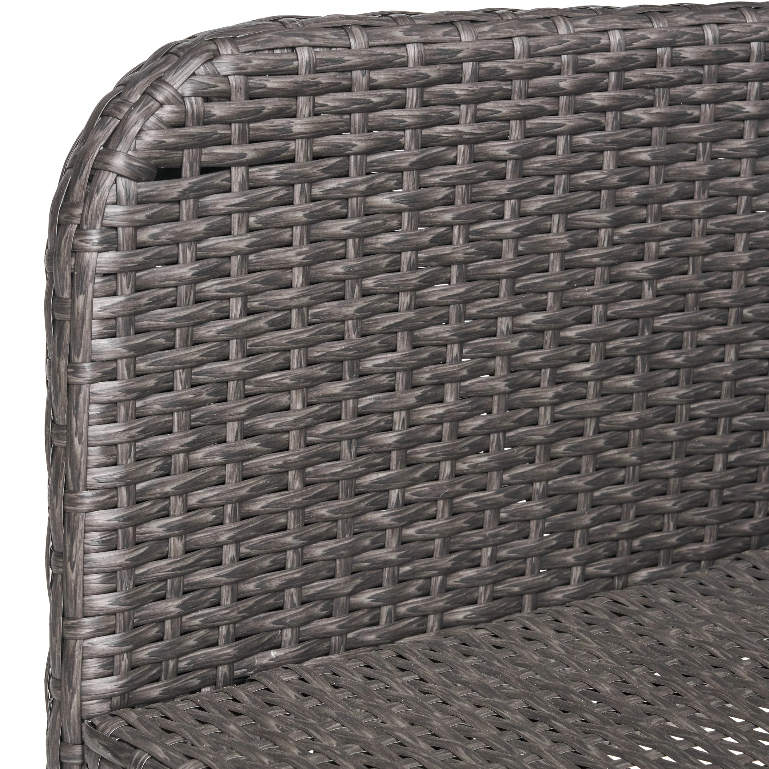 Hans Outdoor 7 Piece Wicker Dining Set, Grey - furnishings