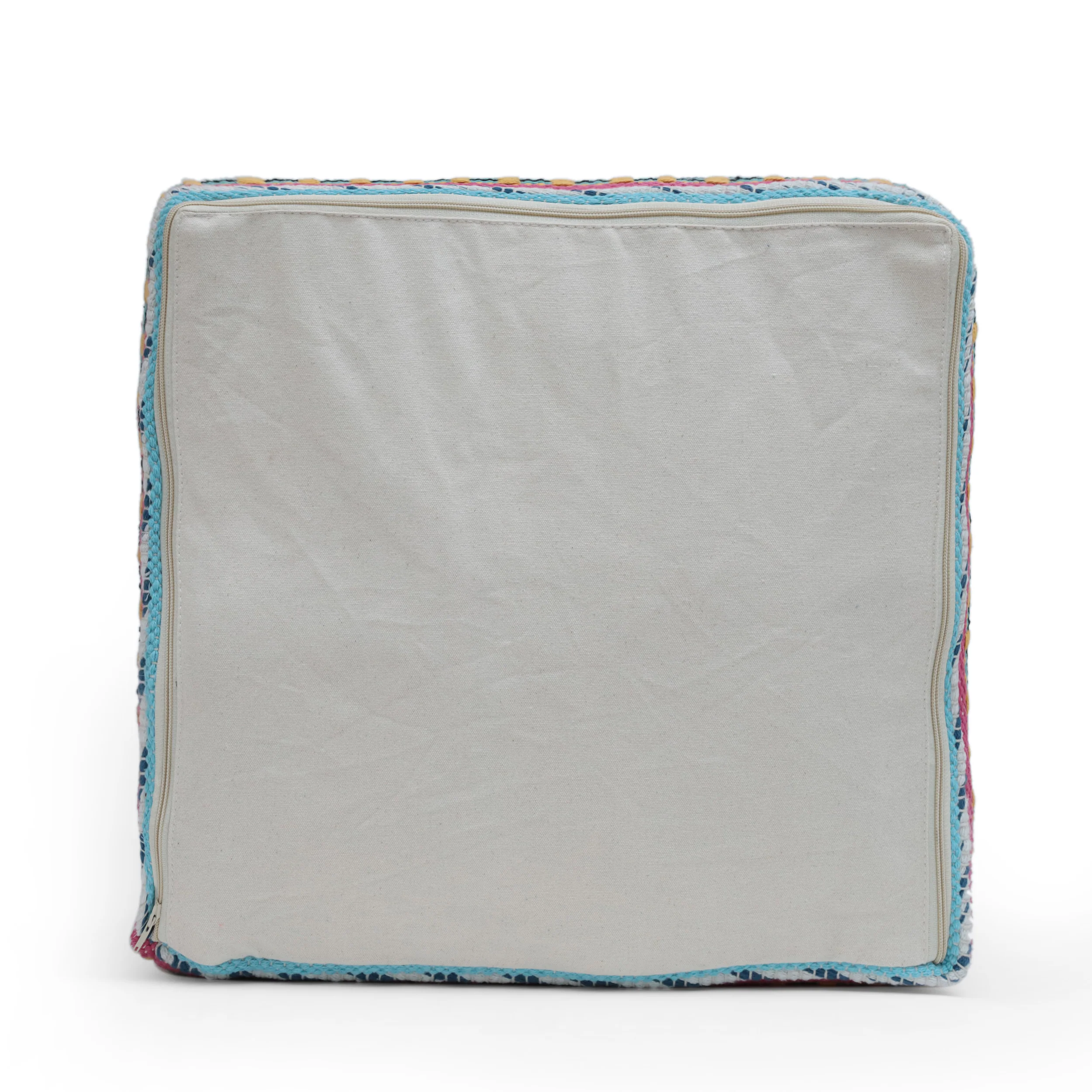 Hilliard Boho Handcrafted Peruvian Print Cube Pouf - furnishings