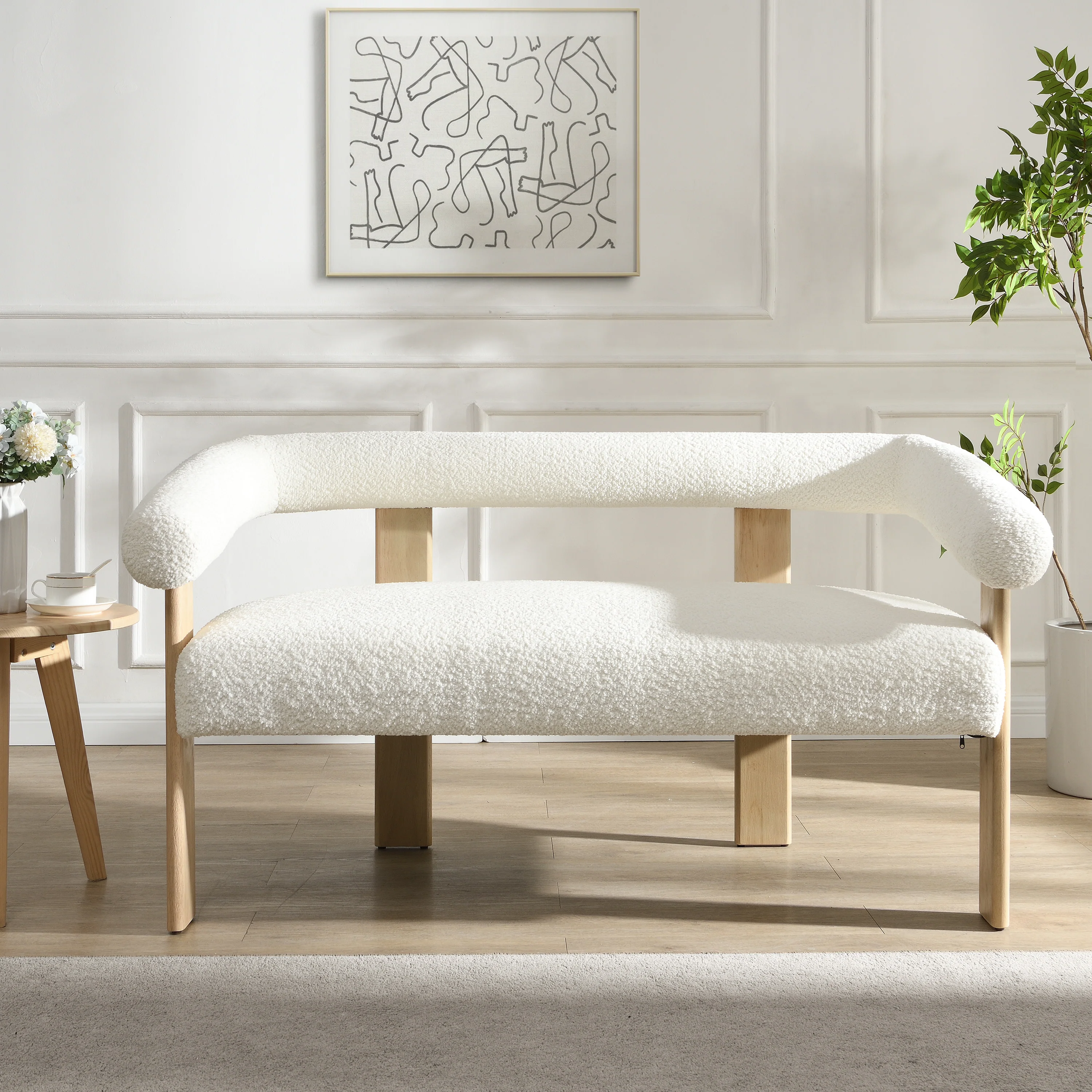 Elarer Modern Upholstered Loveseat 2 Seater Sofa - furnishings