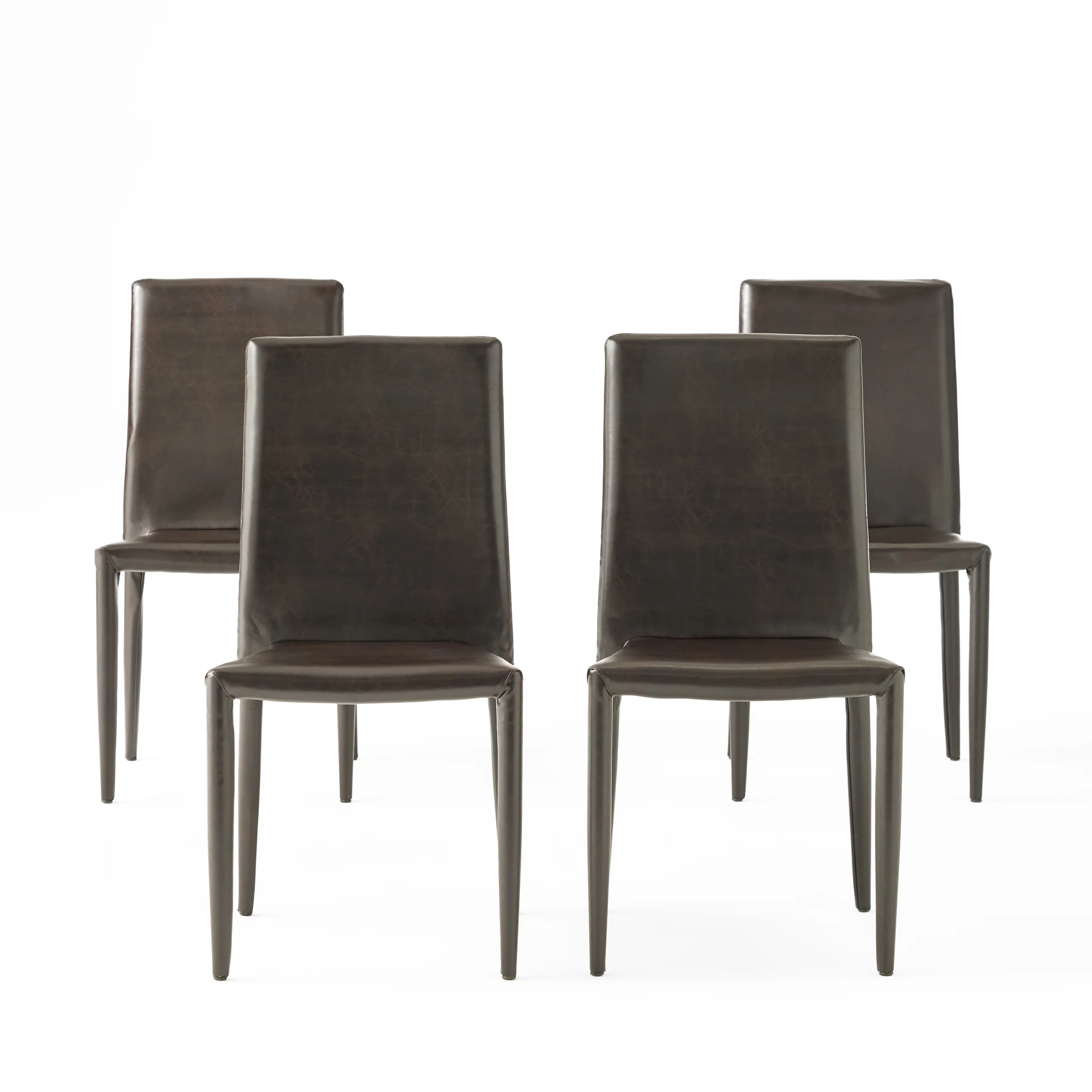 Pasiara Contemporary Brown Stacking Chairs (Set of 4) - furnishings