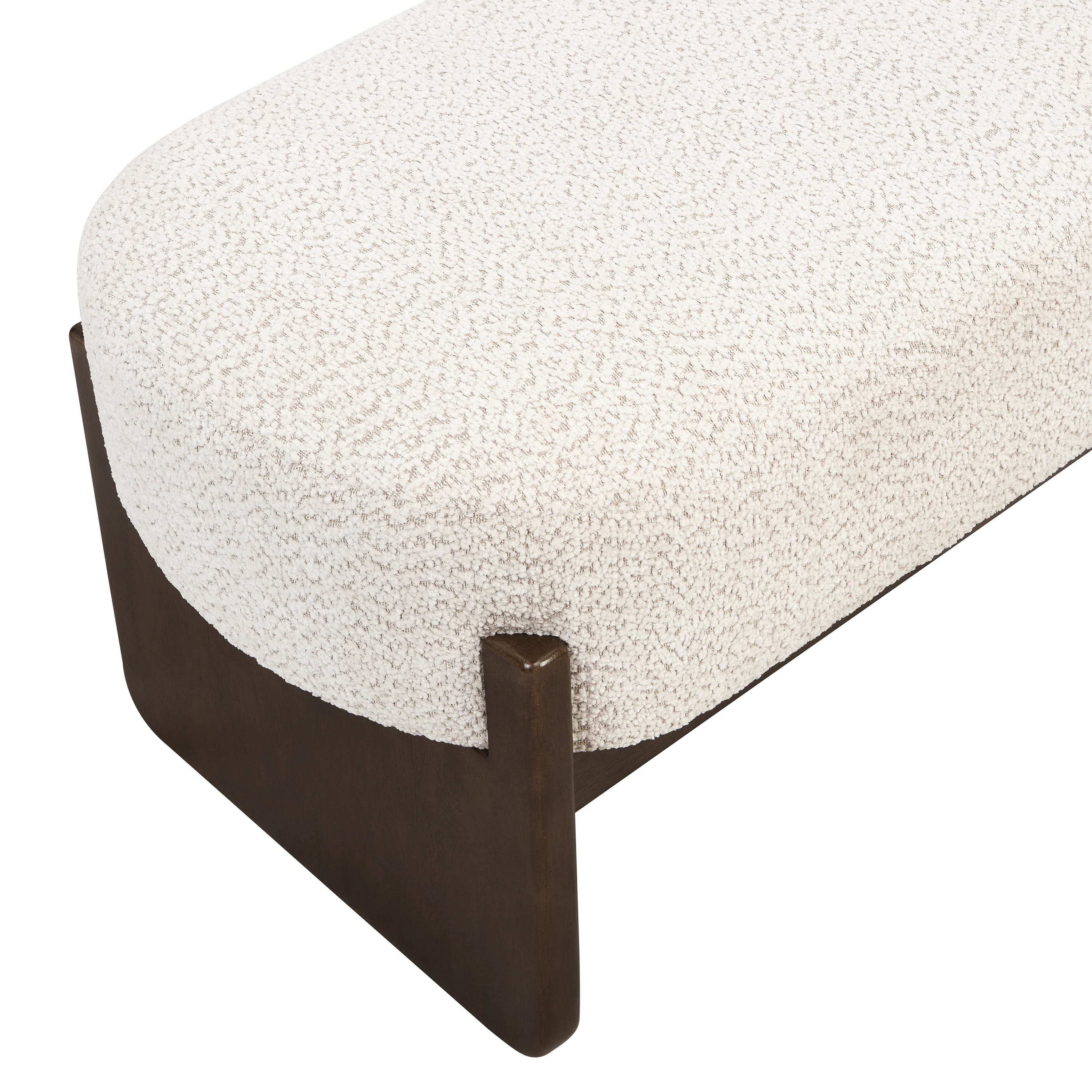 Sorena Modern Upholstered Loop Yarn Ottoman, Solid Wood - furnishings
