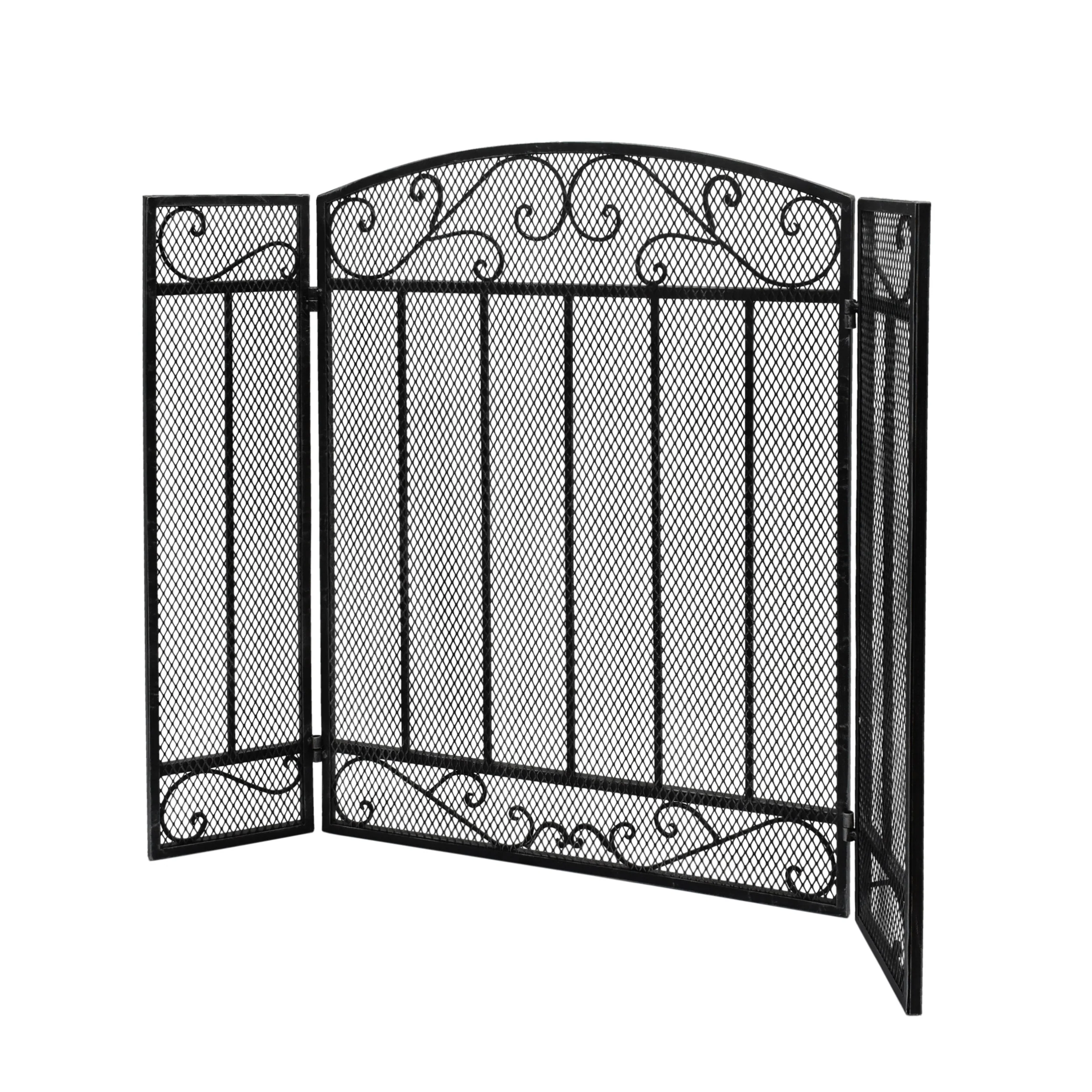 Fernando Contemporary Three Panel Iron Firescreen - furnishings