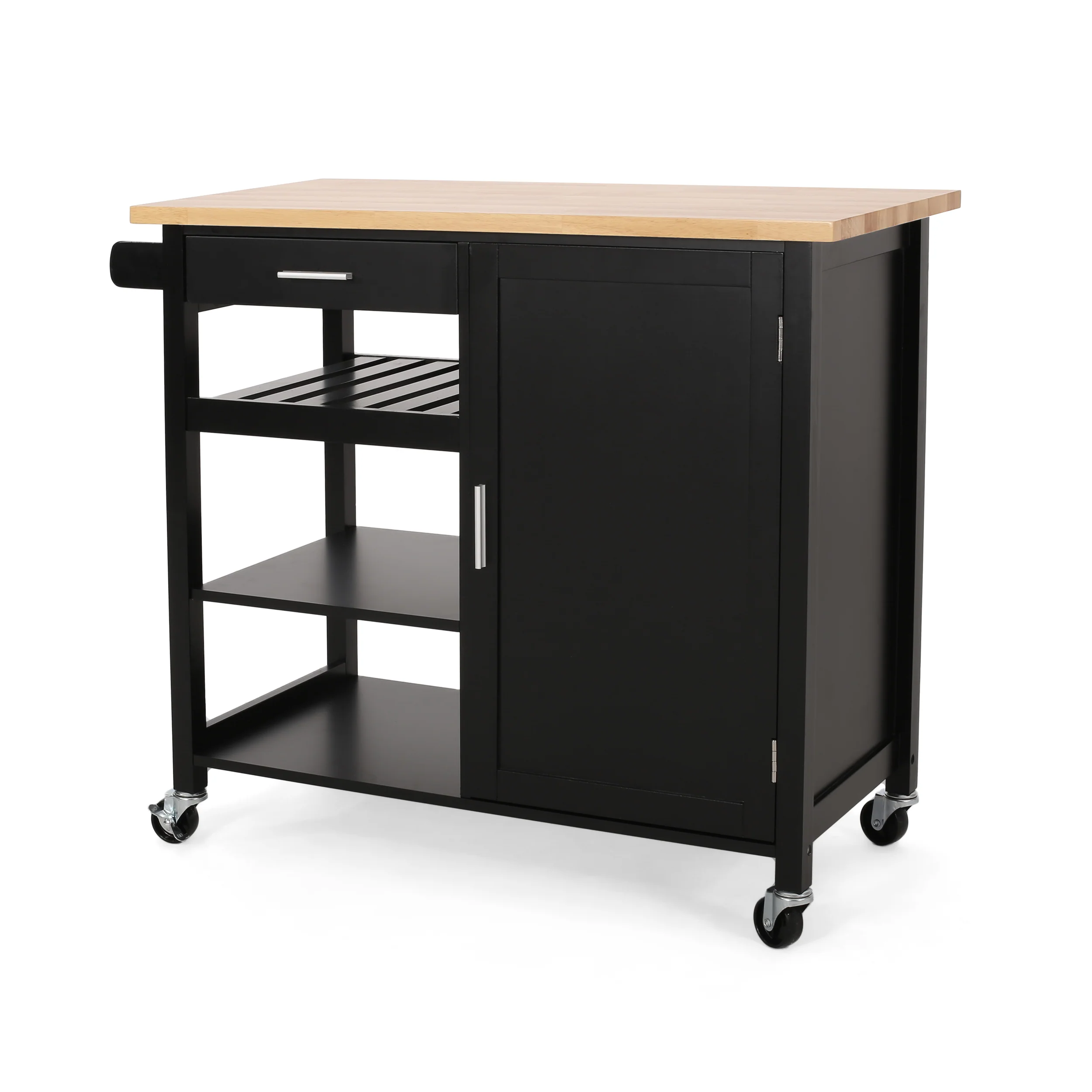 Carmelina Contemporary Kitchen Cart with Wheels - furnishings