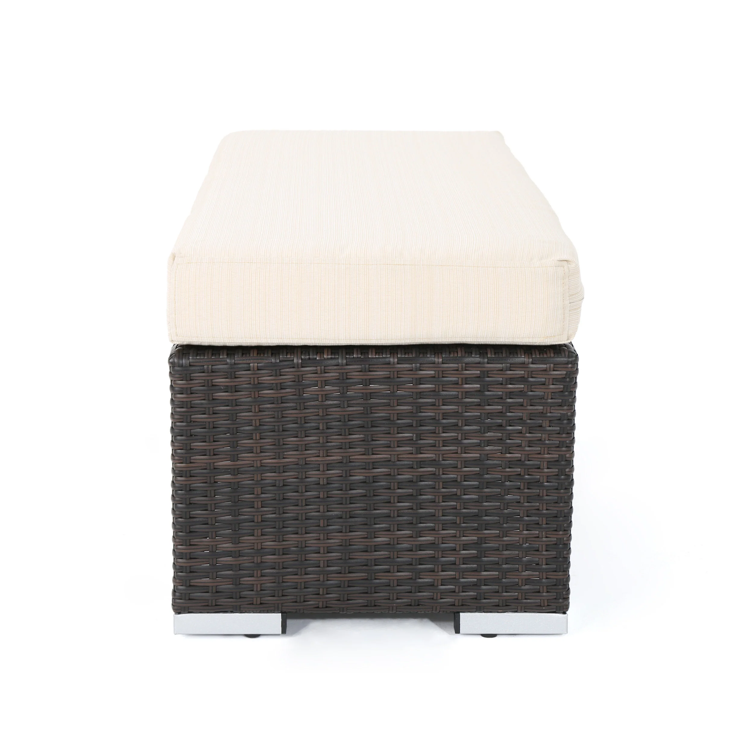 Santa Rosa Outdoor Wicker Bench with Water Resistant Cushion - furnishings