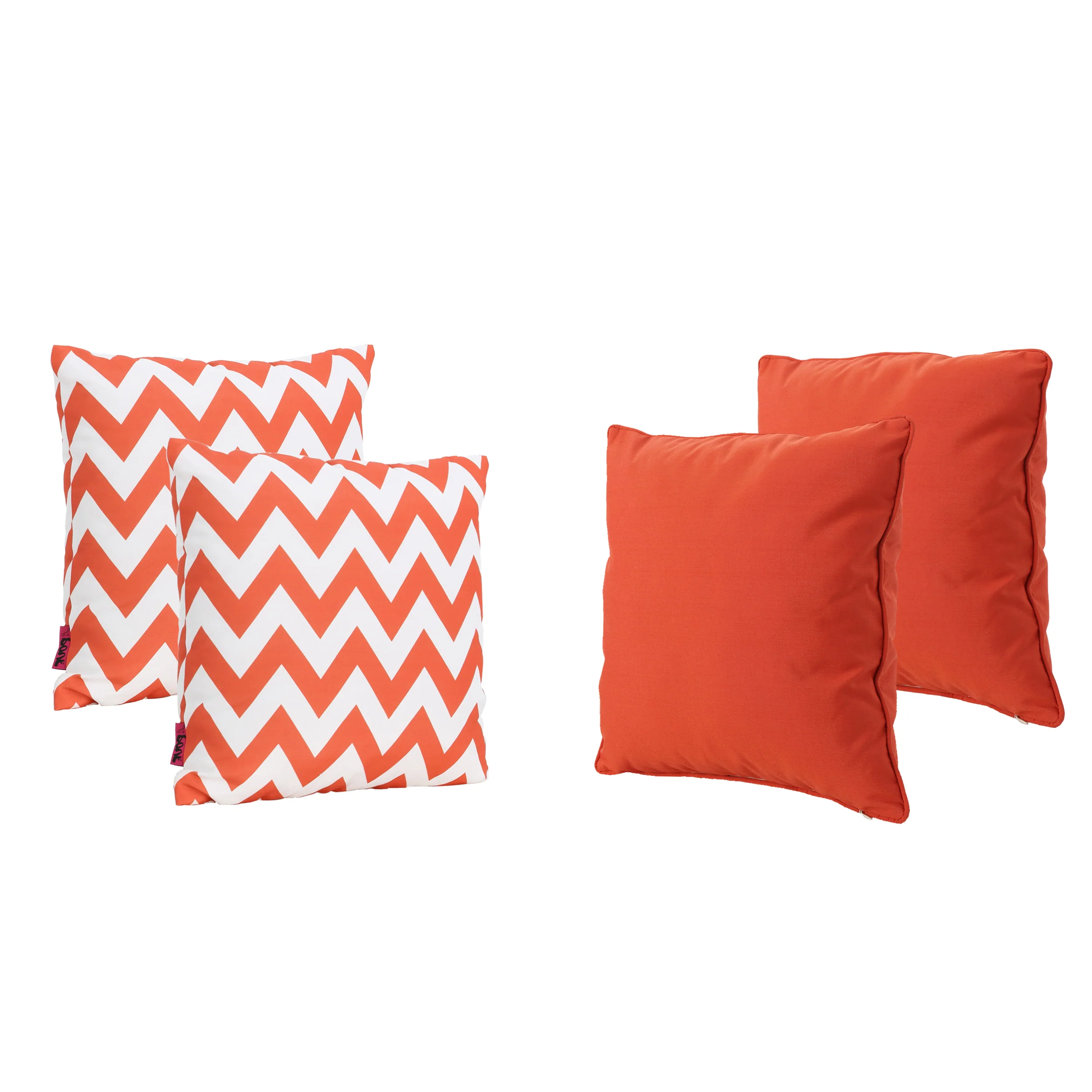 La Jolla Outdoor Striped Water Resistant Square Throw Pillows - Set of 4 - furnishings