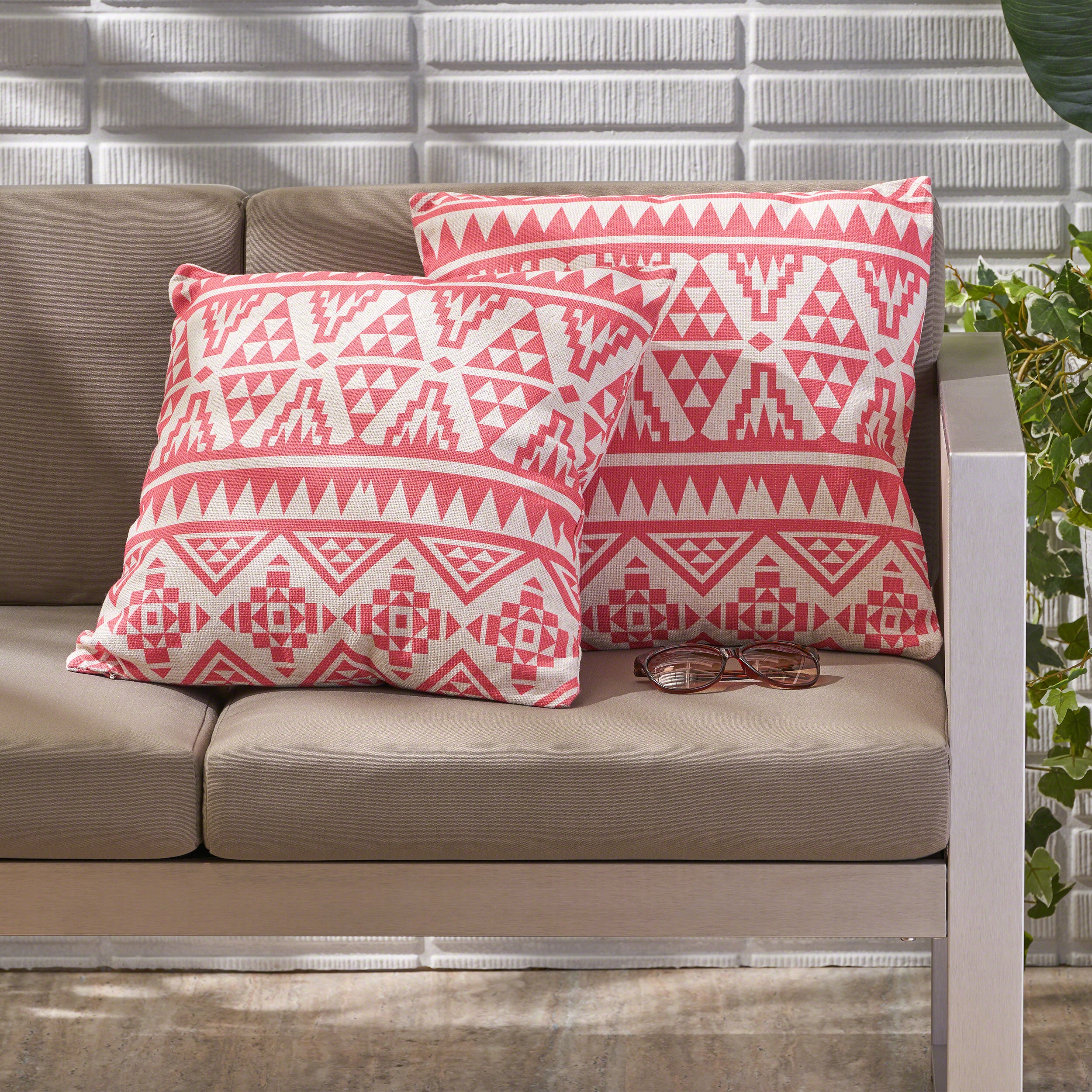 Fred Outdoor 18-inch Water Resistant Square Pillows (Set of 2) - furnishings