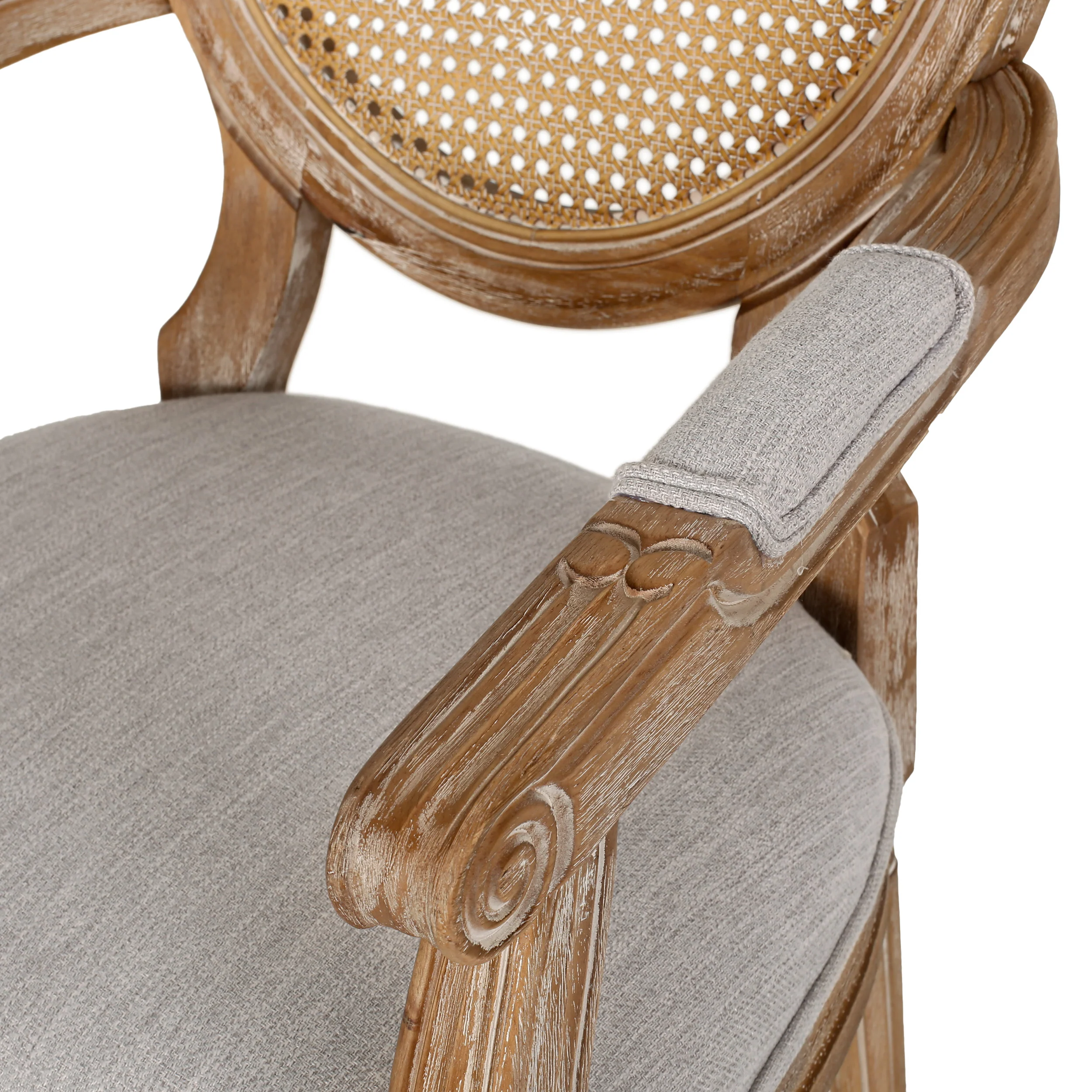 Ismay French Country Wood and Cane 7-Piece Expandable Dining Set - furnishings