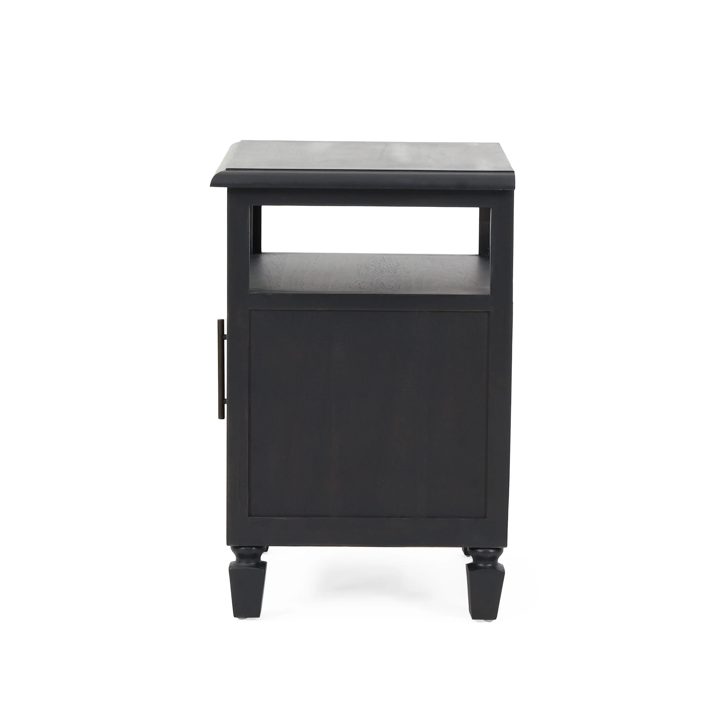 Lempster Rustic Acacia Wood and Cane Nightstand, Dark Gray - furnishings