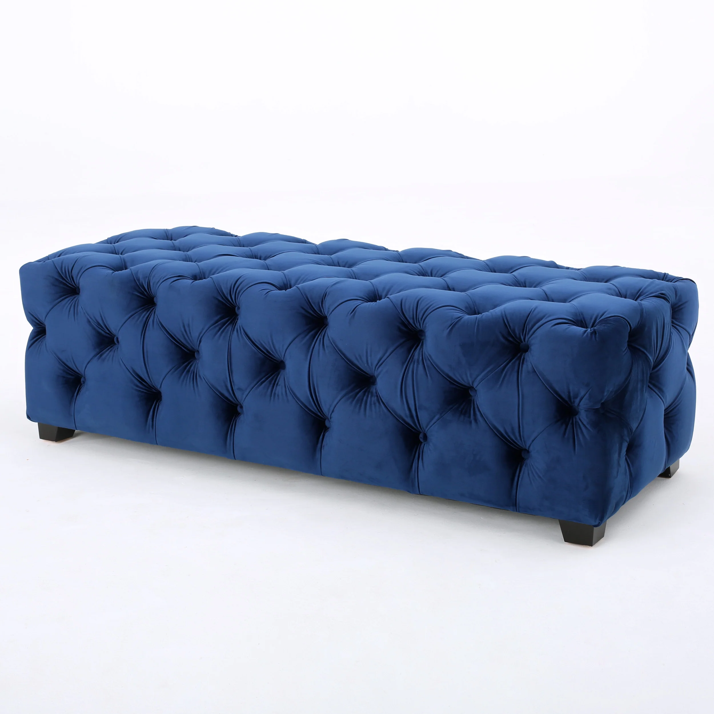 Provence Modern Glam Tufted Velvet Ottoman Bench - furnishings