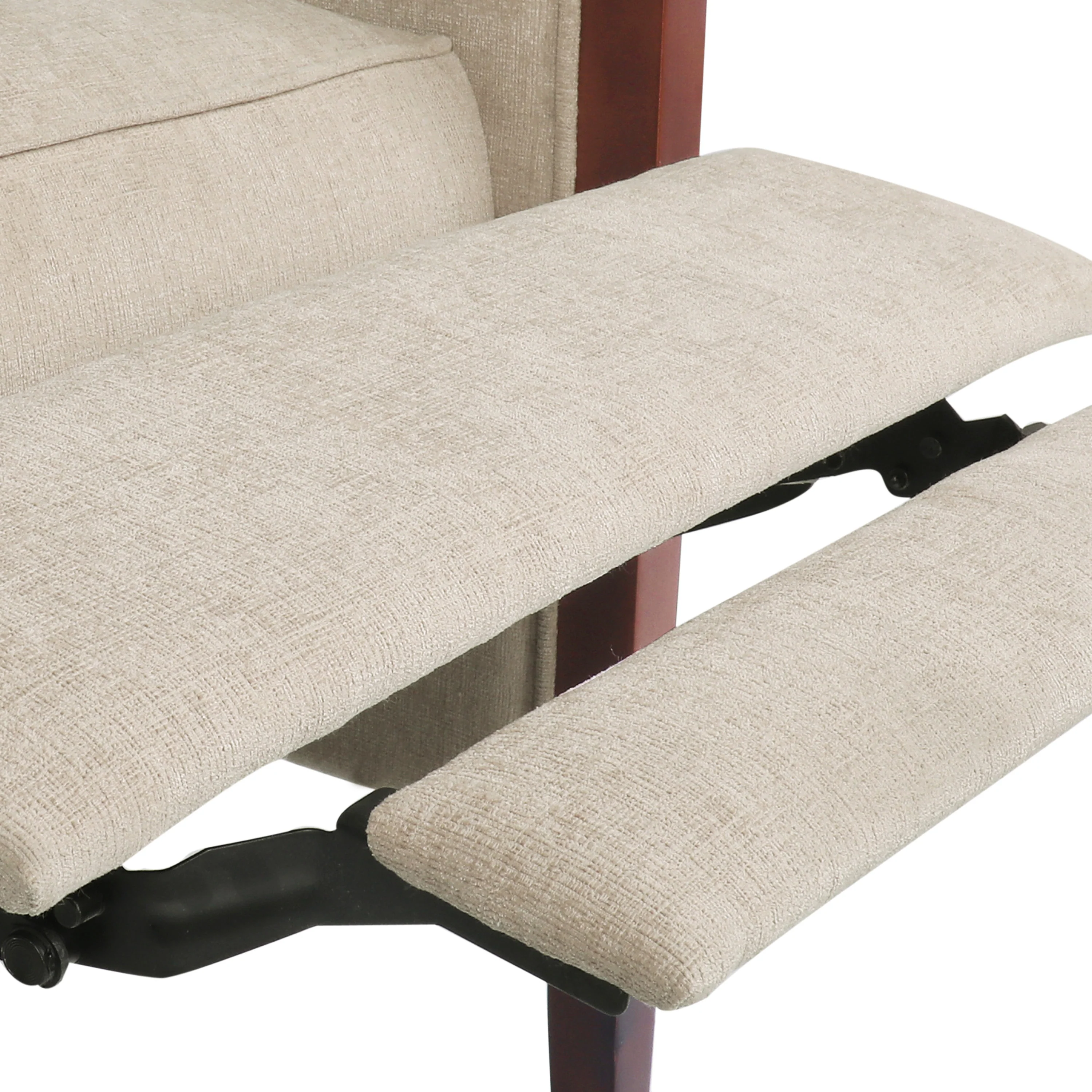 Albatros Mid Century Modern Fabric Tufted Wood Pushback Recliner - furnishings
