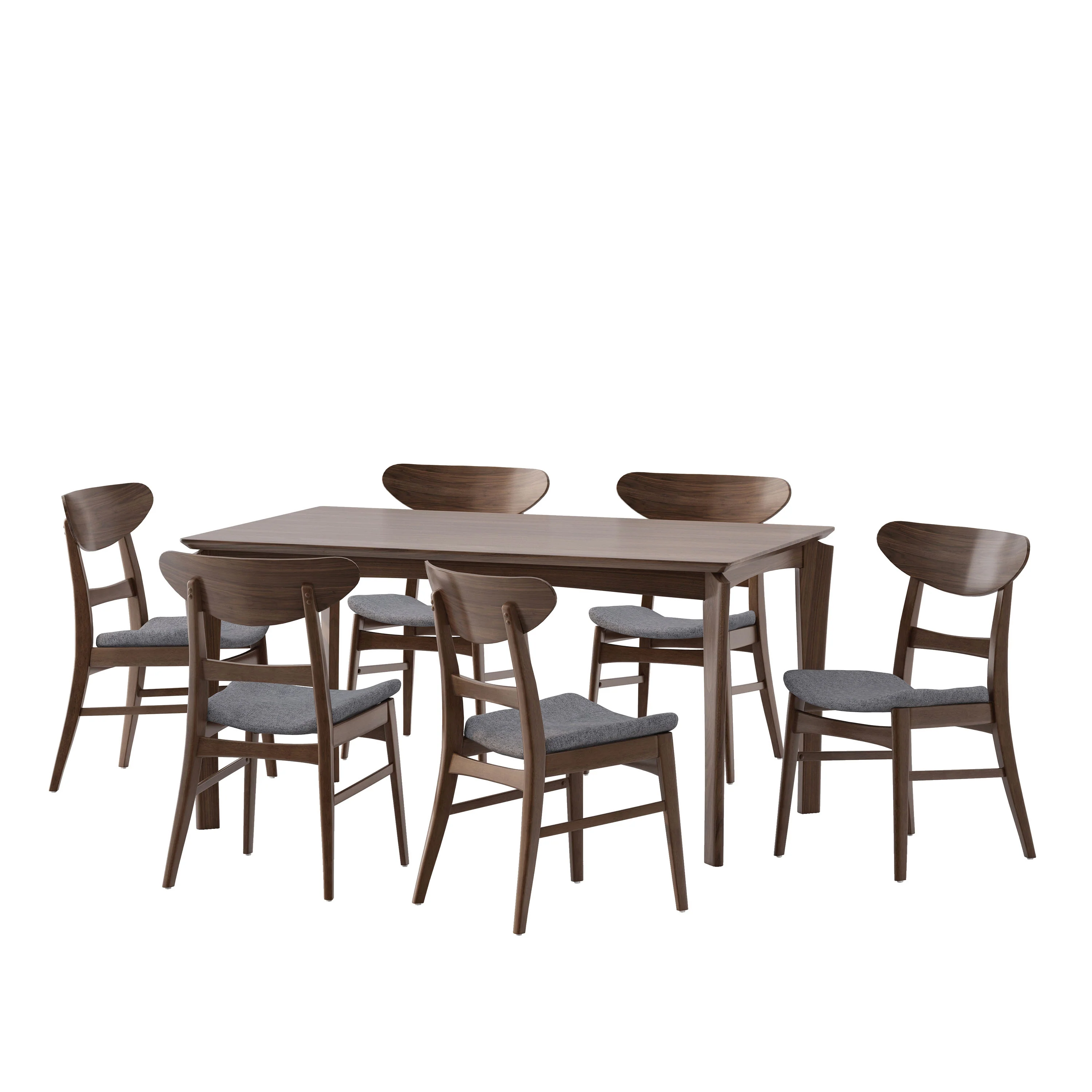 Atherton Wood and Fabric 7 Piece Dining Set - furnishings