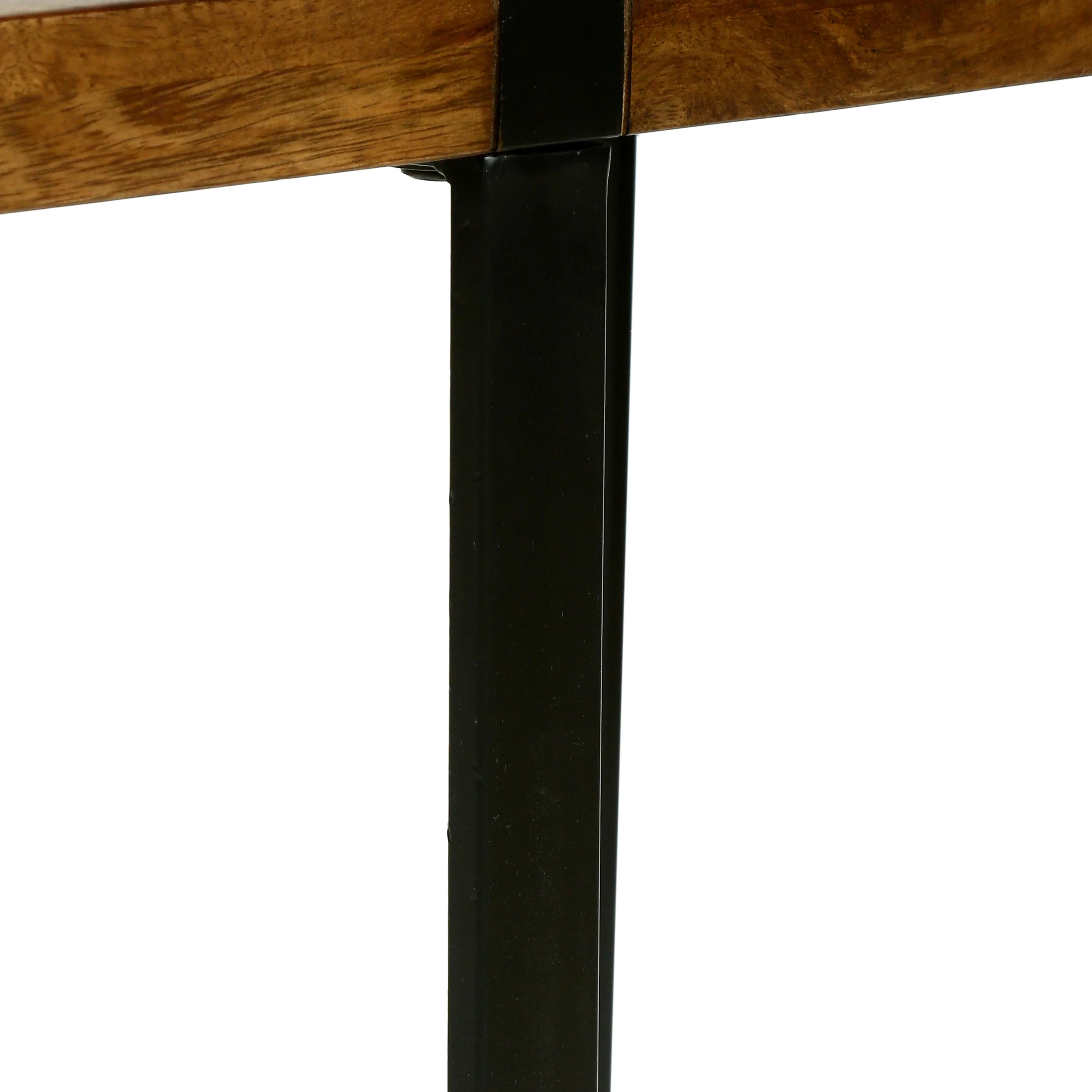 Riverlake Handmade Mango Wood and Iron Square Coffee Table, Walnut Brown and Black - furnishings