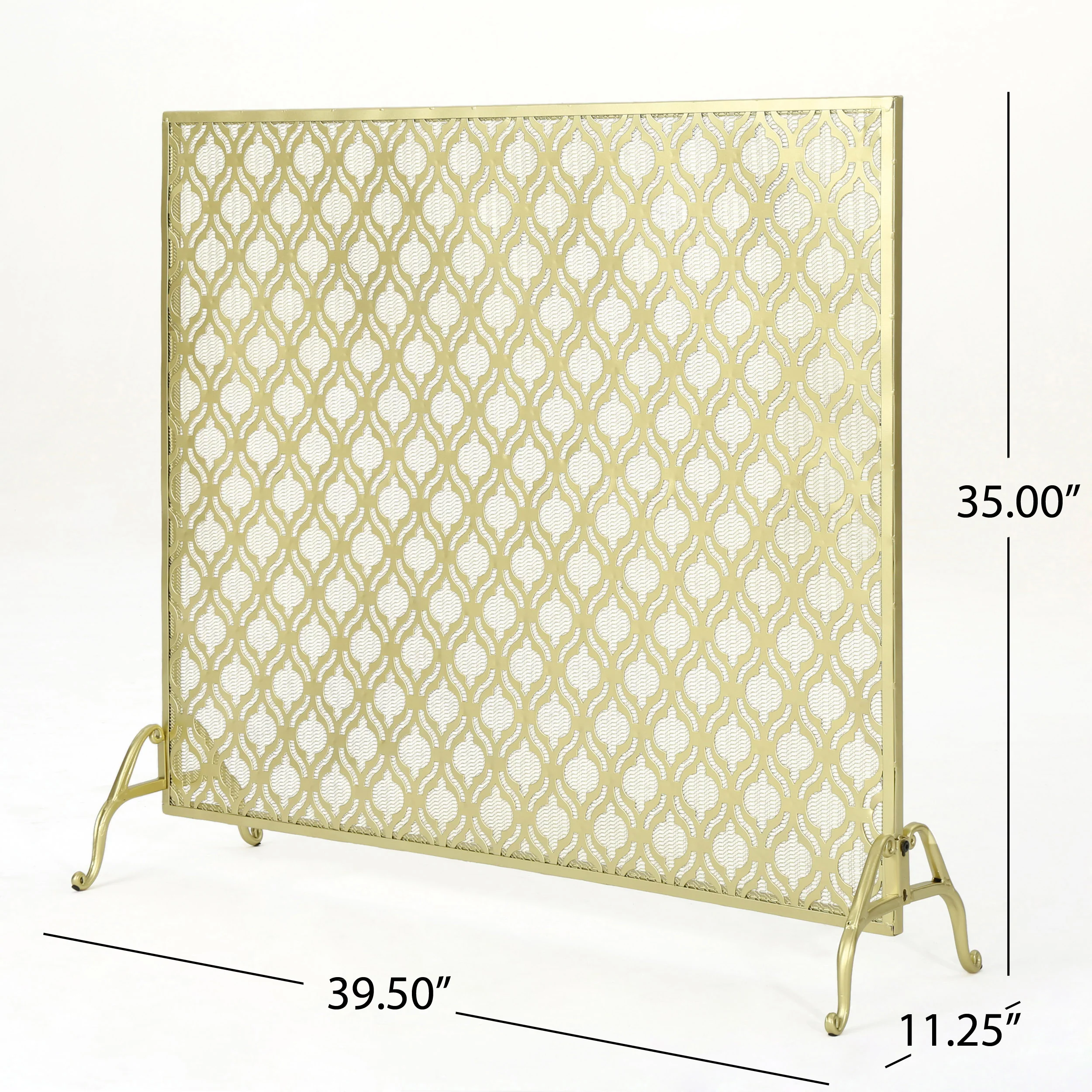 Elmer Single Panel Iron Fire Screen - furnishings
