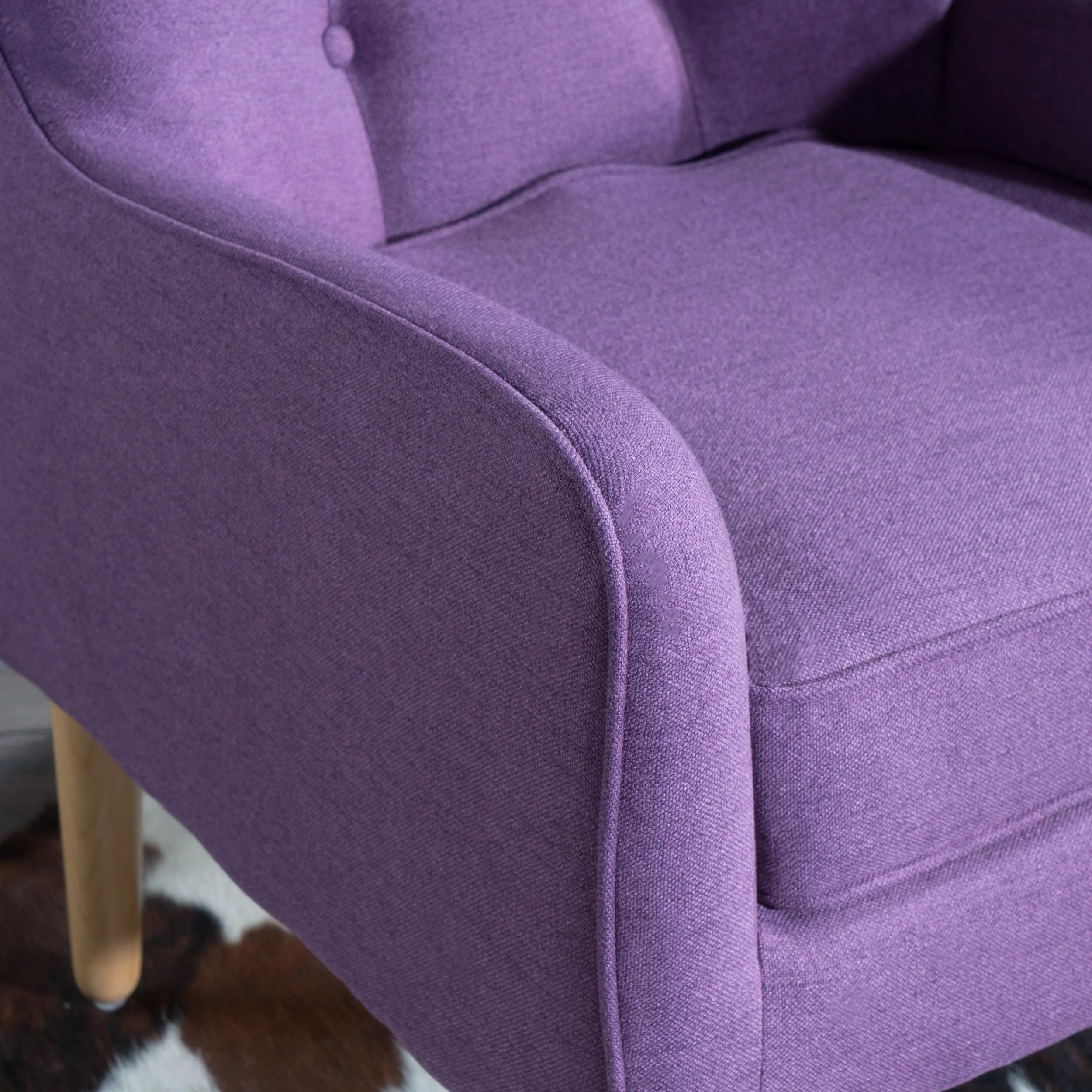 Fontinella Mid Century Tufted Back Fabric Arm Chair - furnishings