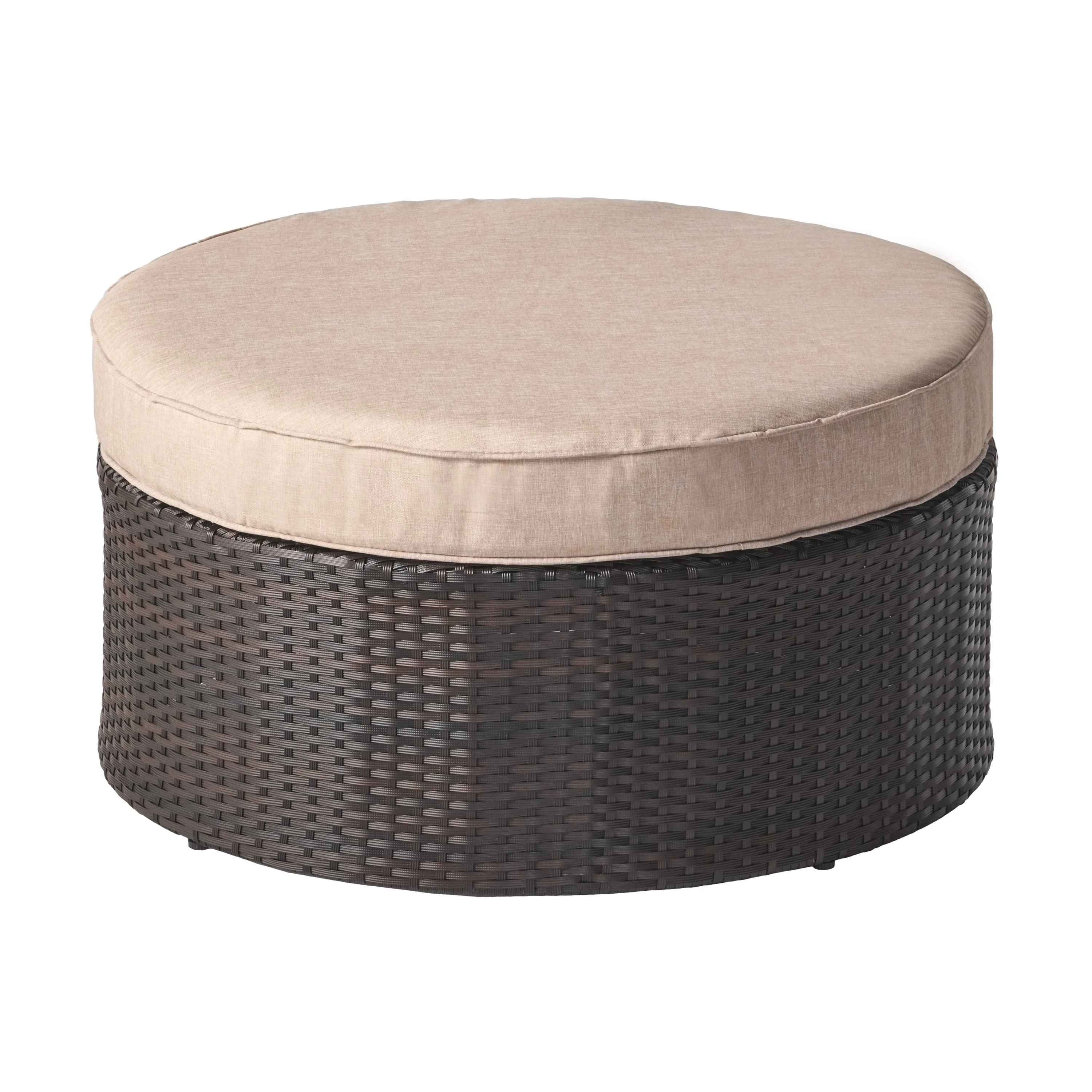 Boden Outdoor Wicker Ottoman with Cushion - furnishings