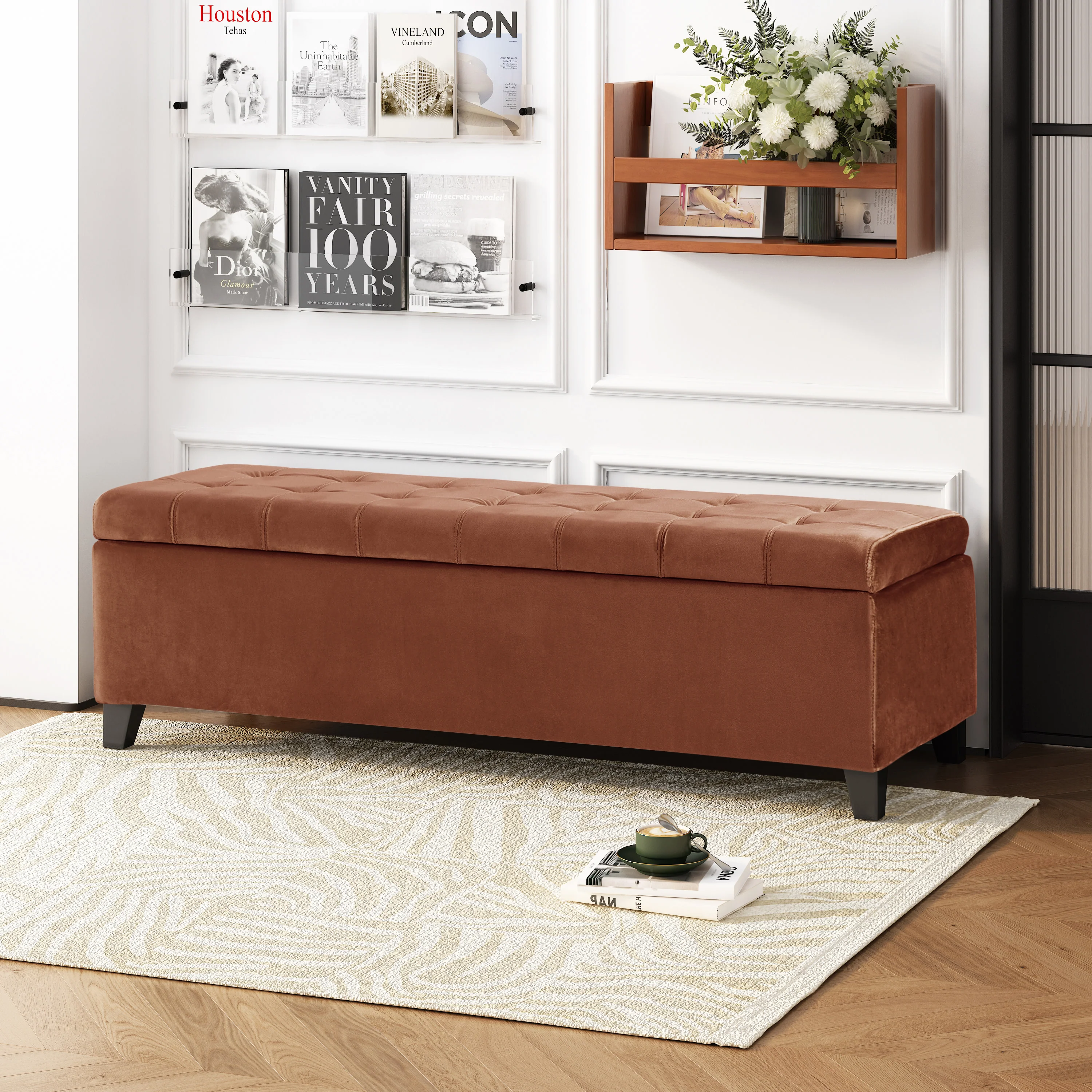 Wendover Fabric Storage Ottoman Bench - furnishings