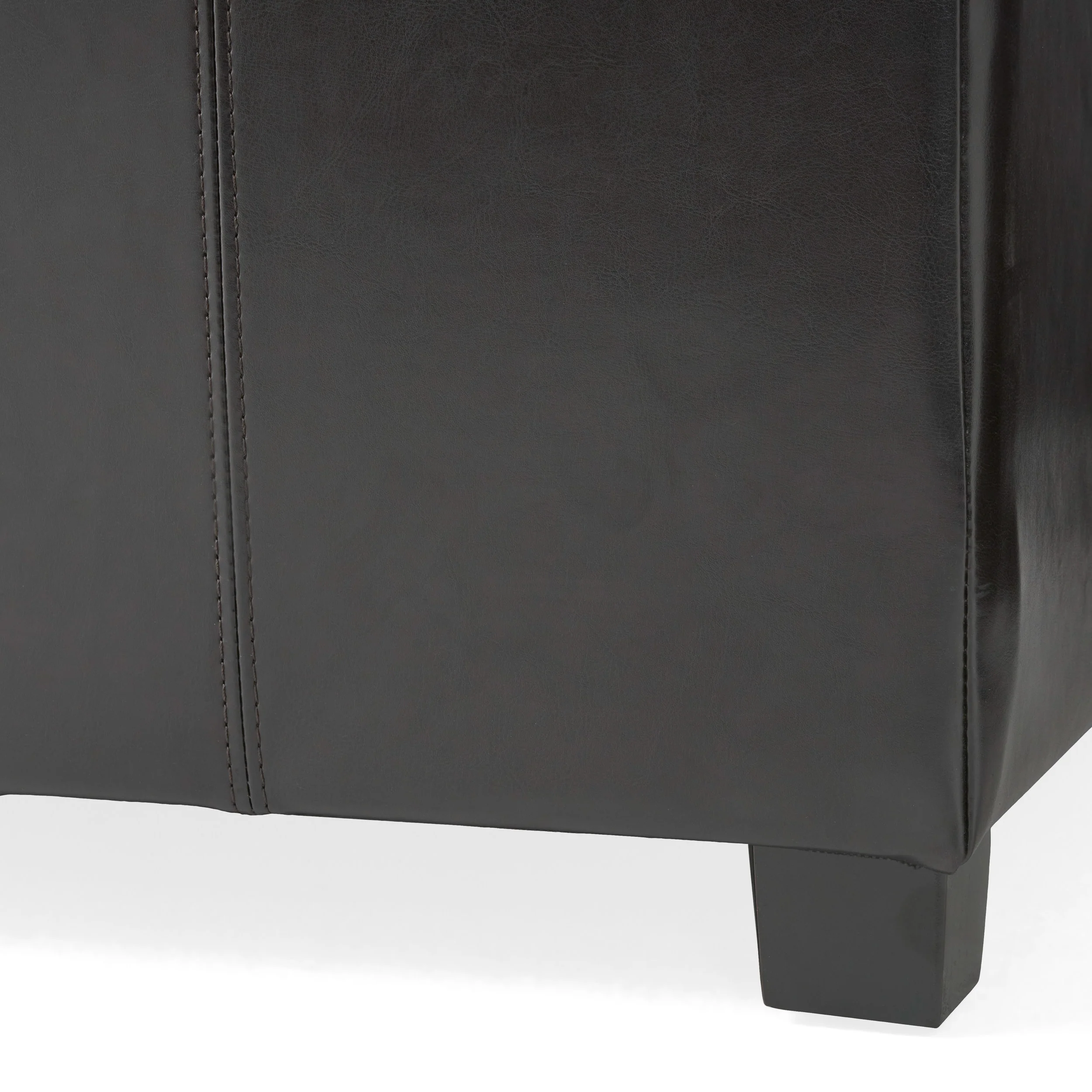Berkeley Espresso Leather Storage Ottoman Coffee Table - furnishings